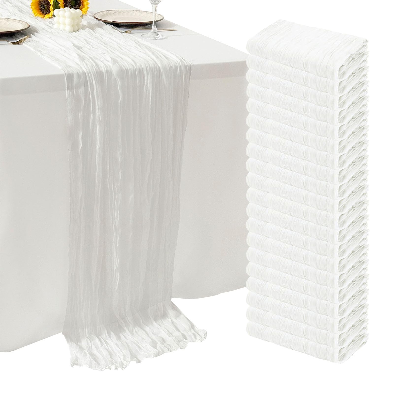 Seveups Cheesecloth Table Runner Set of 12