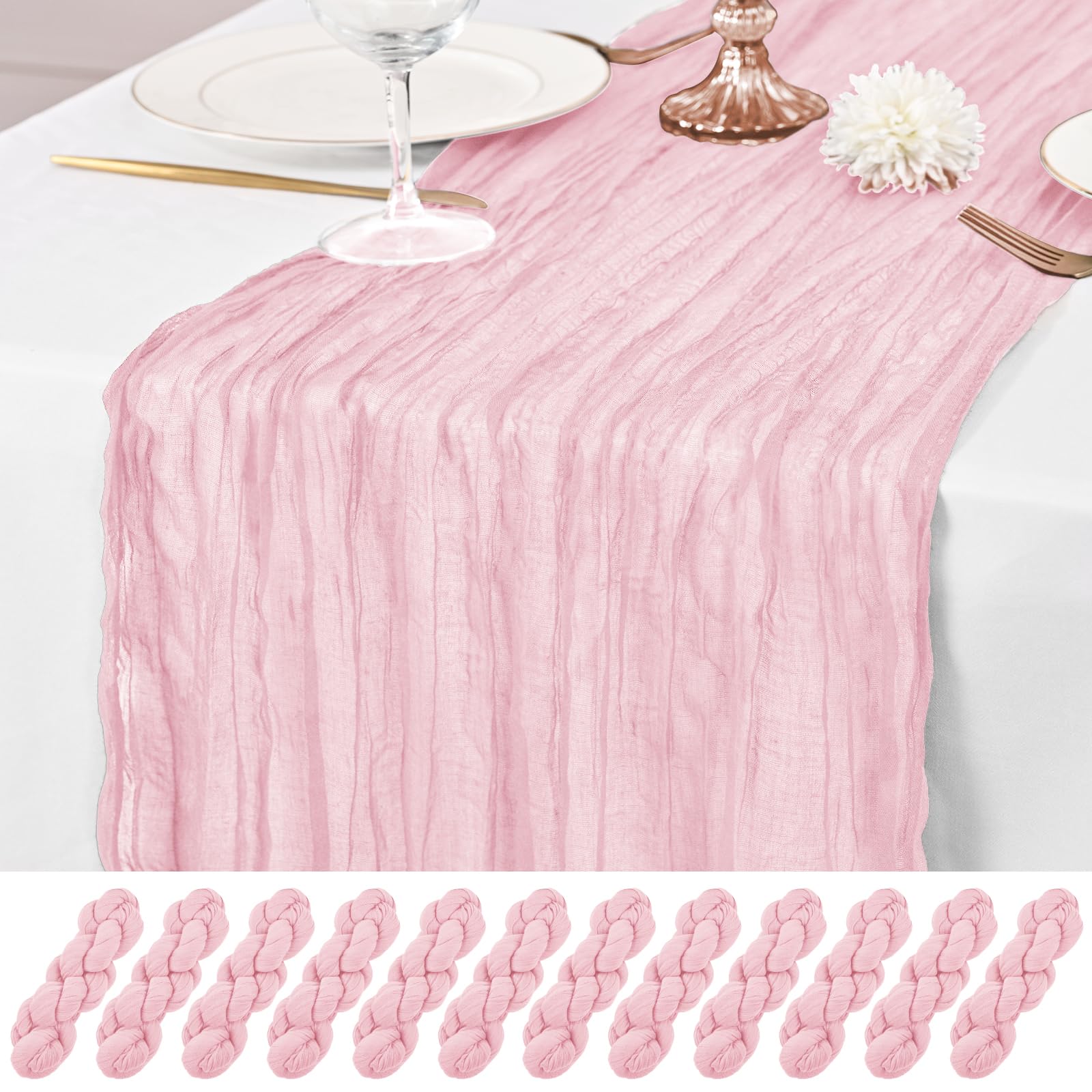 Rustic Gauze Cheesecloth Table Runner - Romantic Sheer Fabric