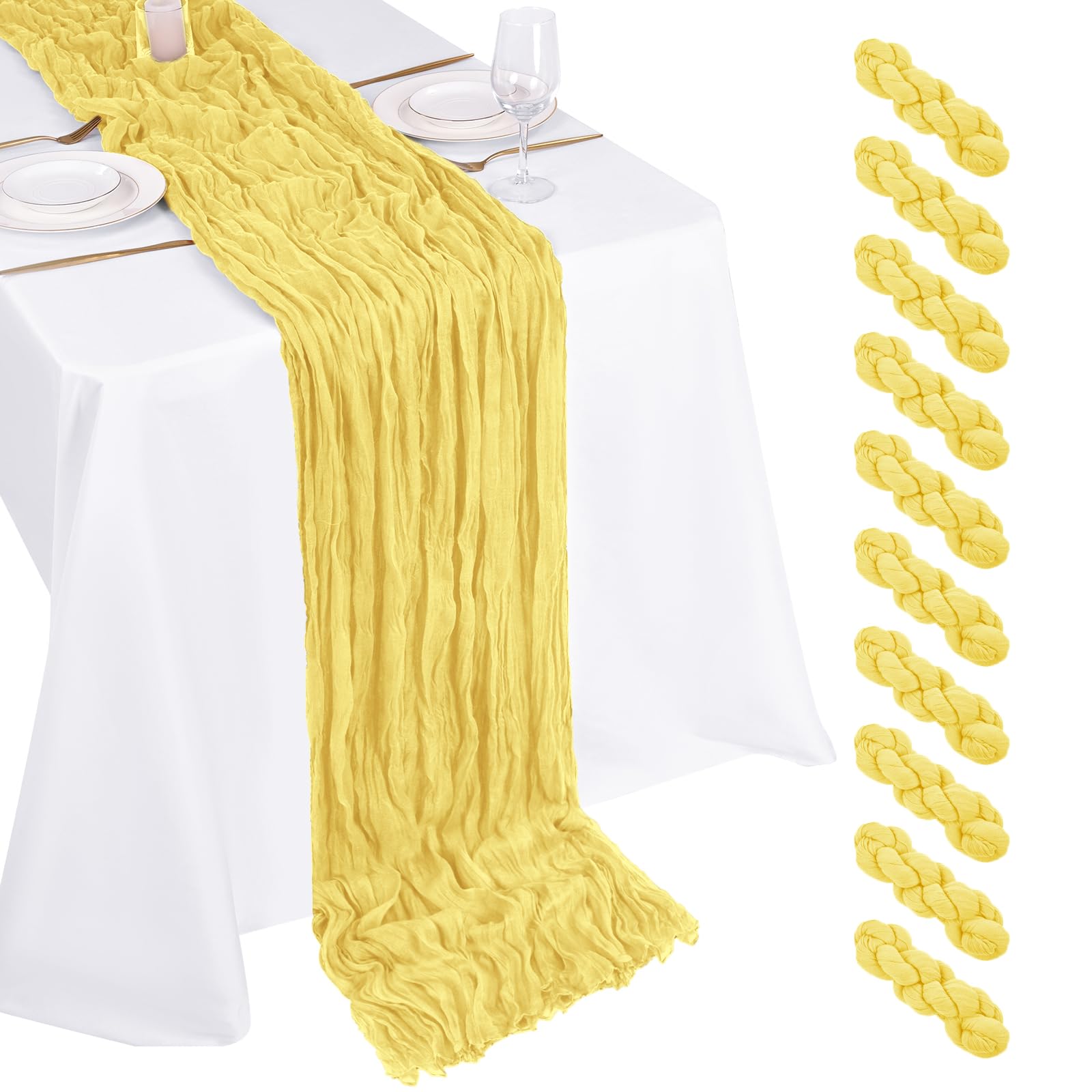 Cheesecloth Table Runner for Wedding, Birthday