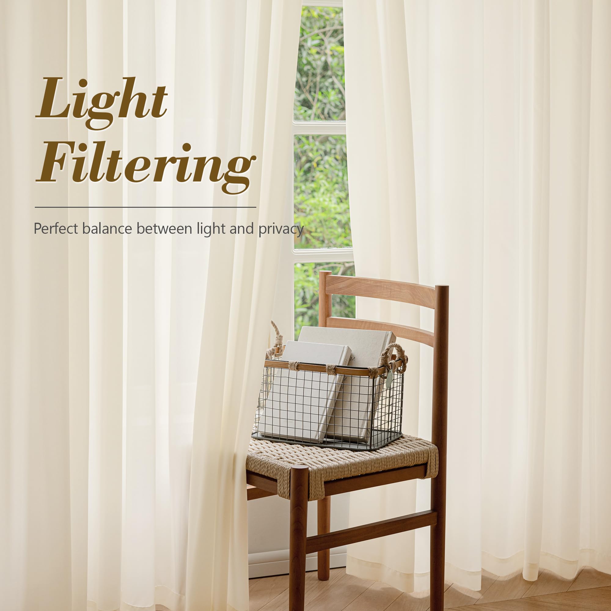 FMFUNCTEX Sheer Voile Curtains