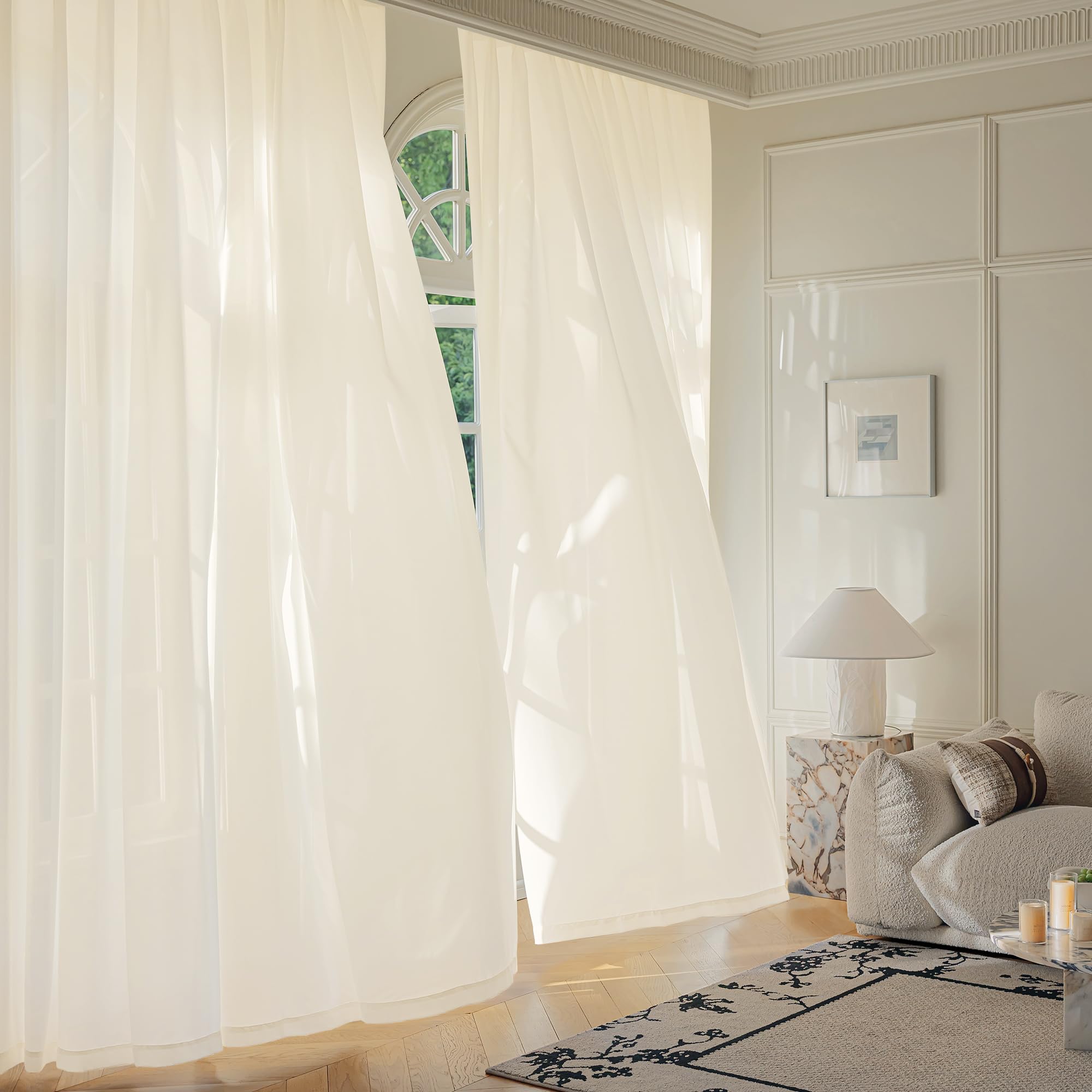 FMFUNCTEX Sheer Voile Curtains