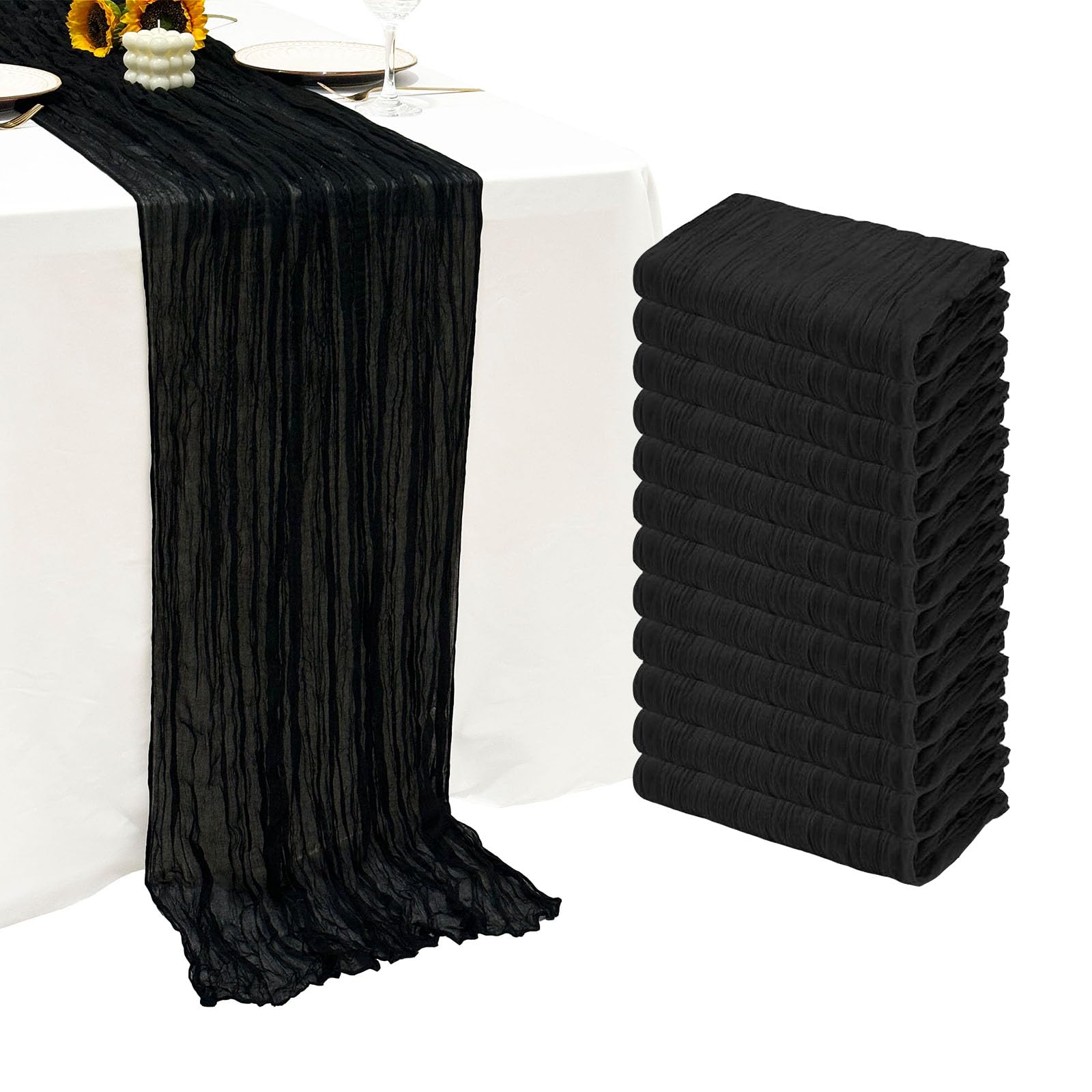 Seveups Cheesecloth Table Runner Set of 12