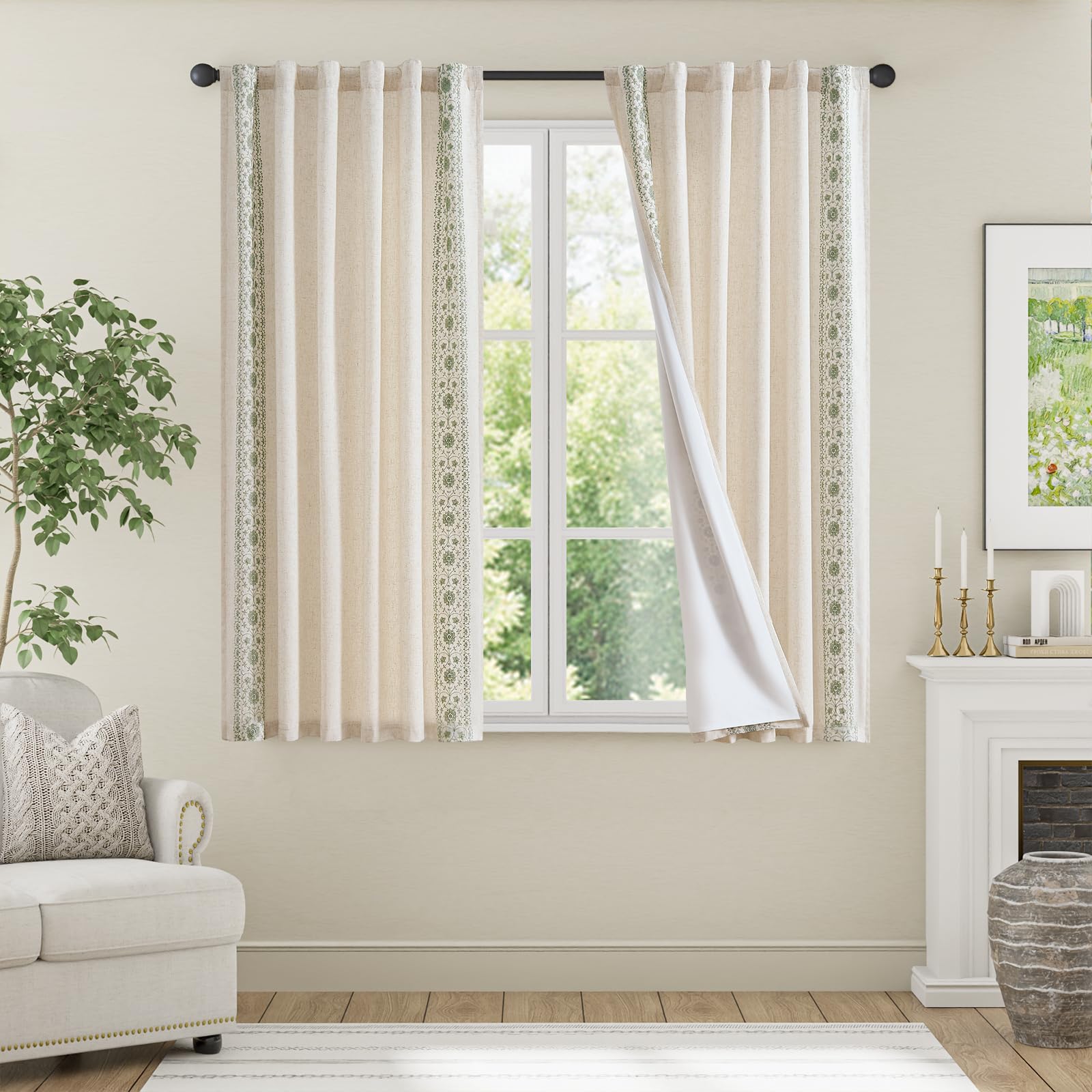 jinchan Embroidered Boho Curtains