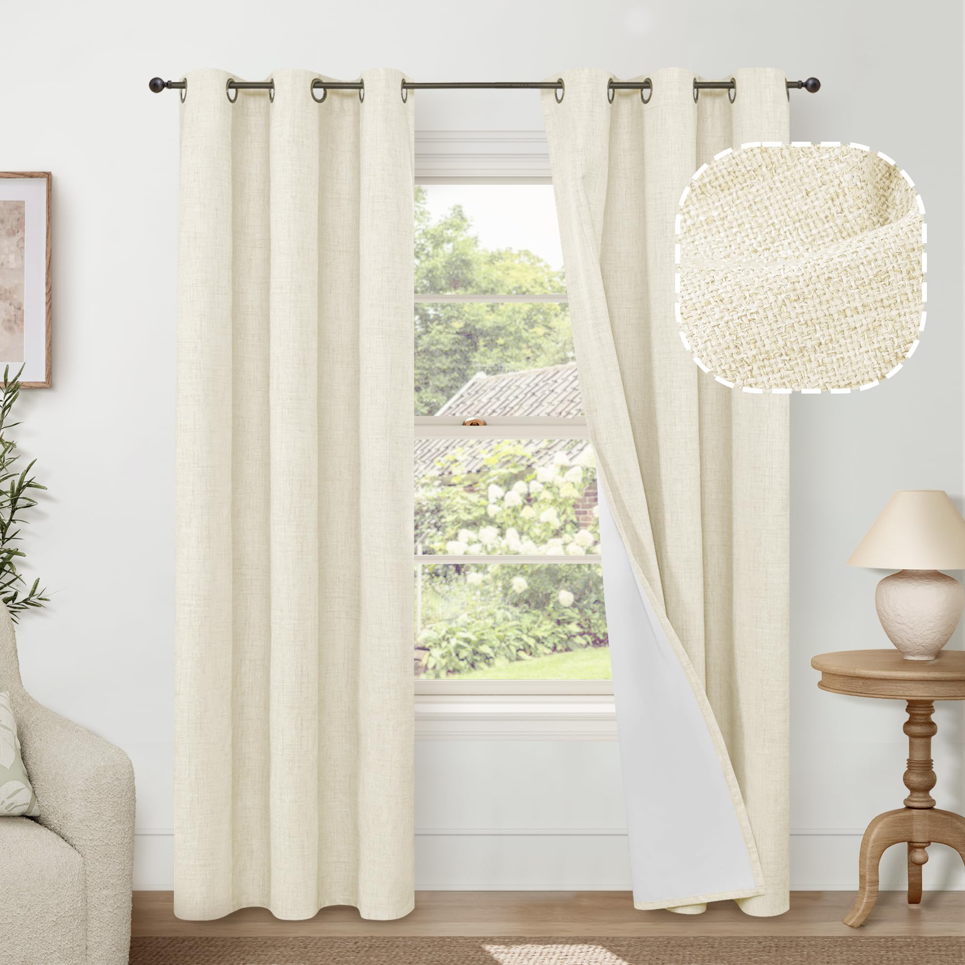 Lajode Textured Linen Blackout Curtains
