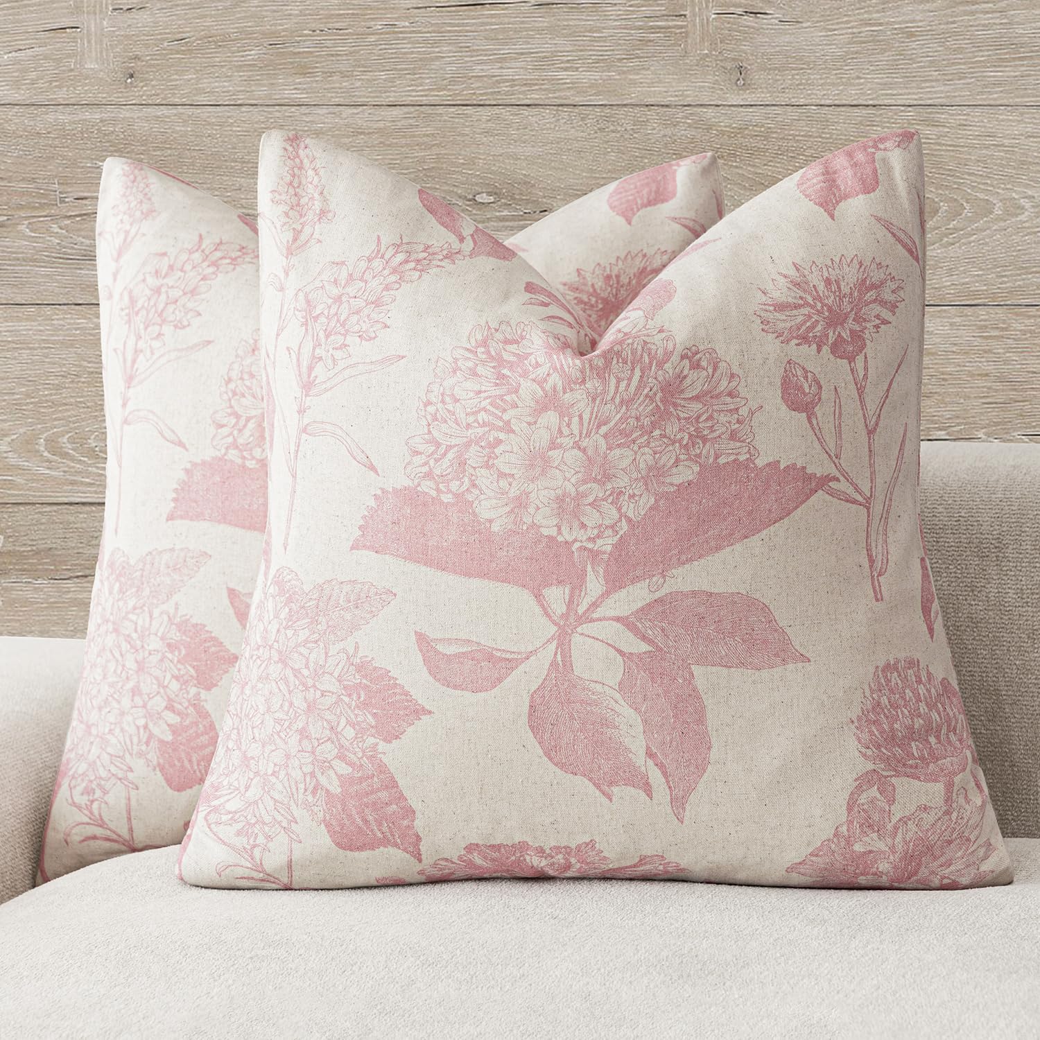 Foindtower Floral Throw Pillow Covers Set of 2