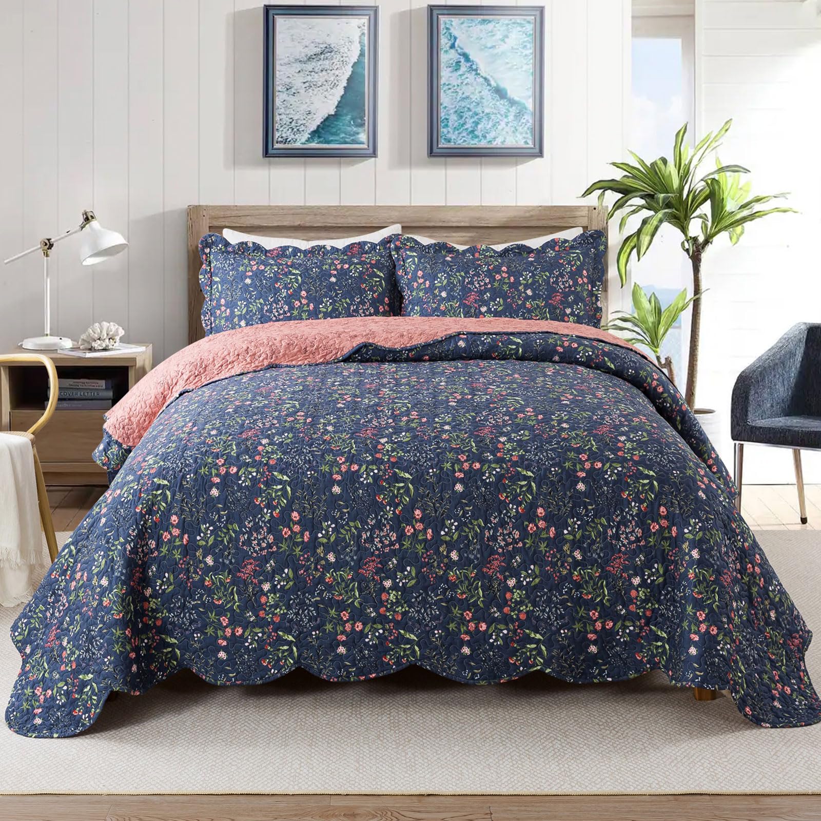 Travan Floral Quilt Set 3-Piece