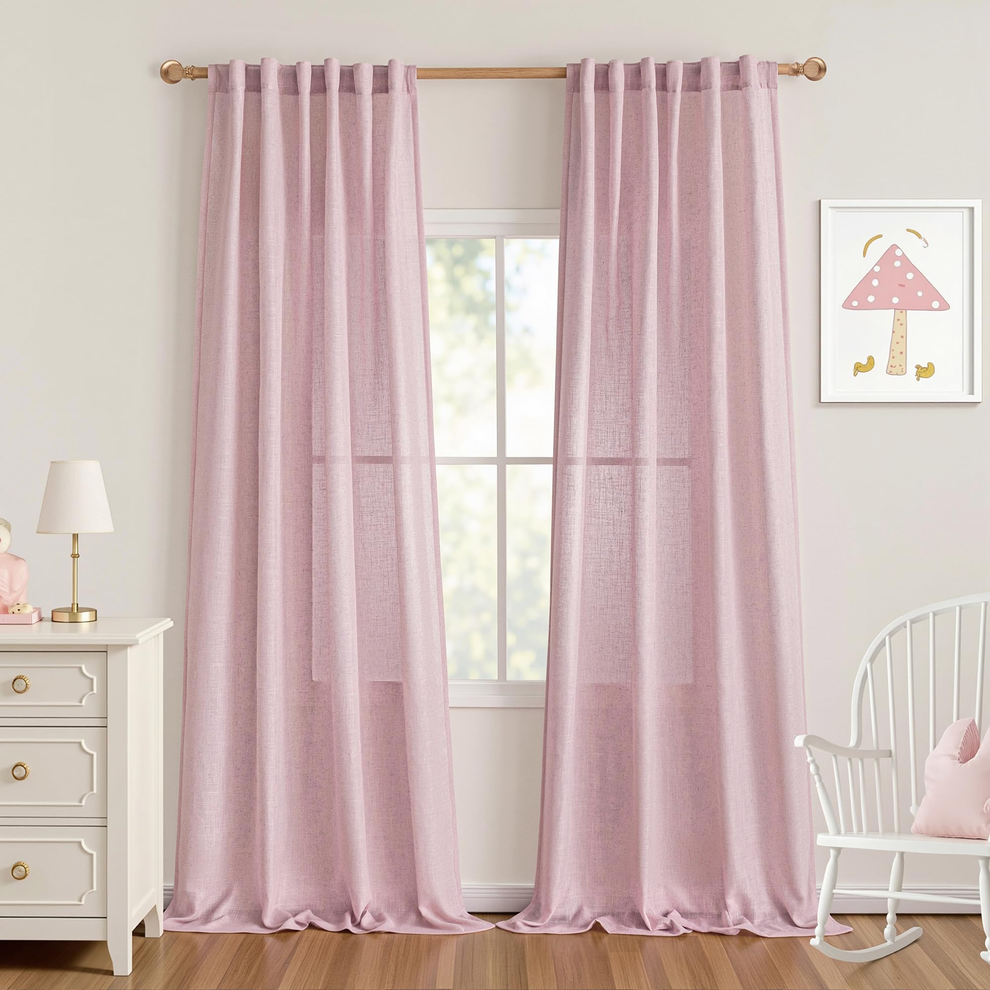 MYSKY HOME Semi Sheer Boho Curtains