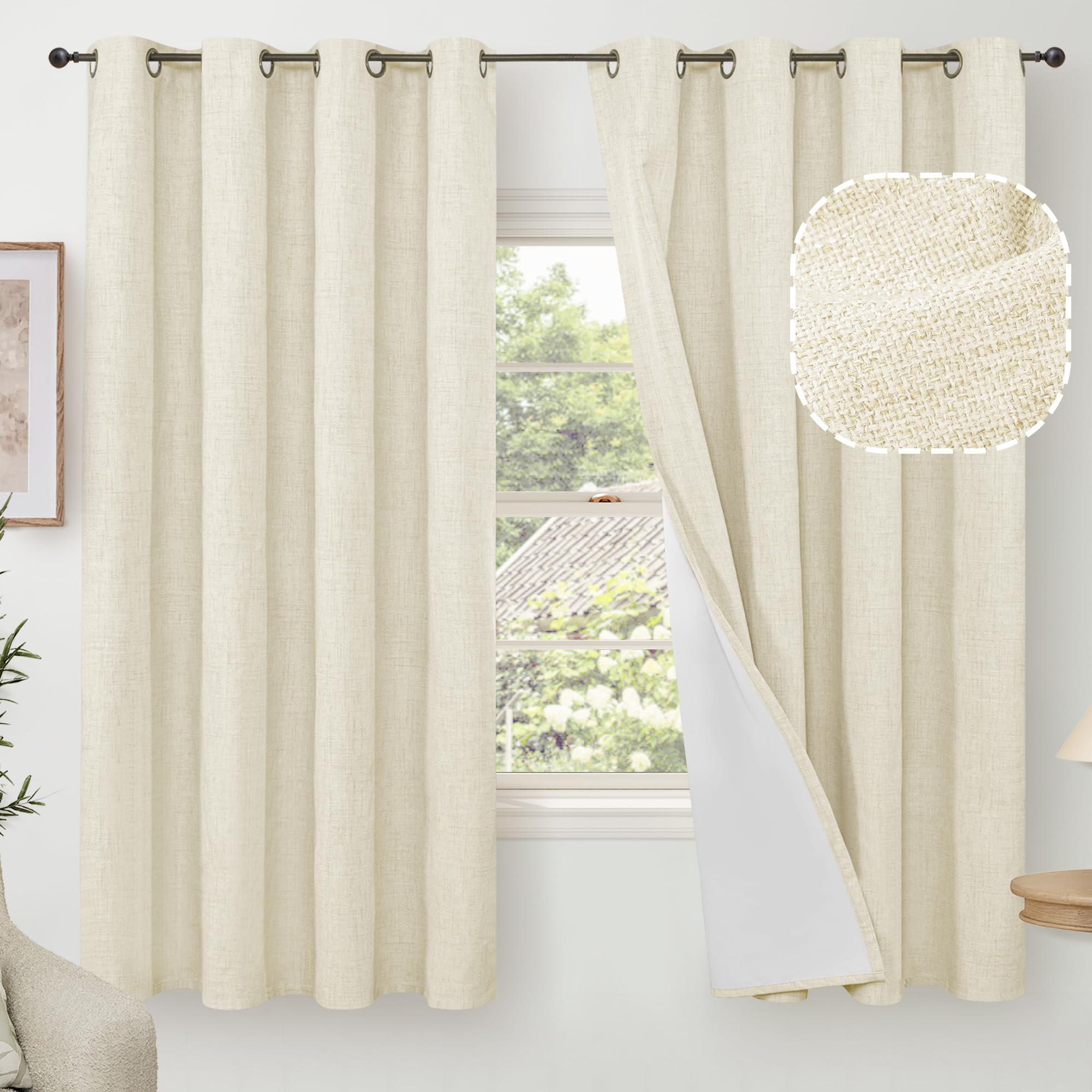 Lajode Textured Linen Blackout Curtains