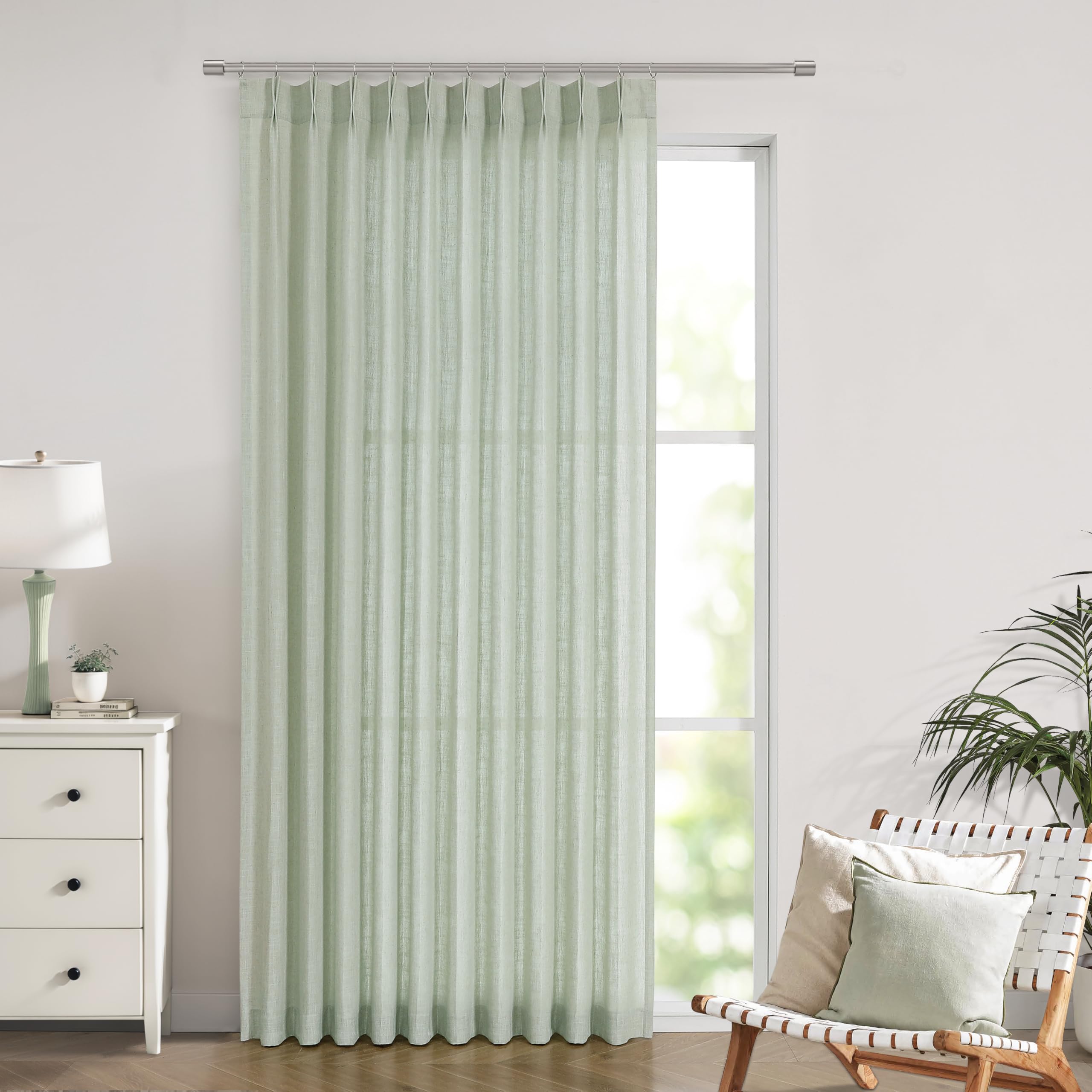 Vision Home Pinch Pleated Sheer Curtains