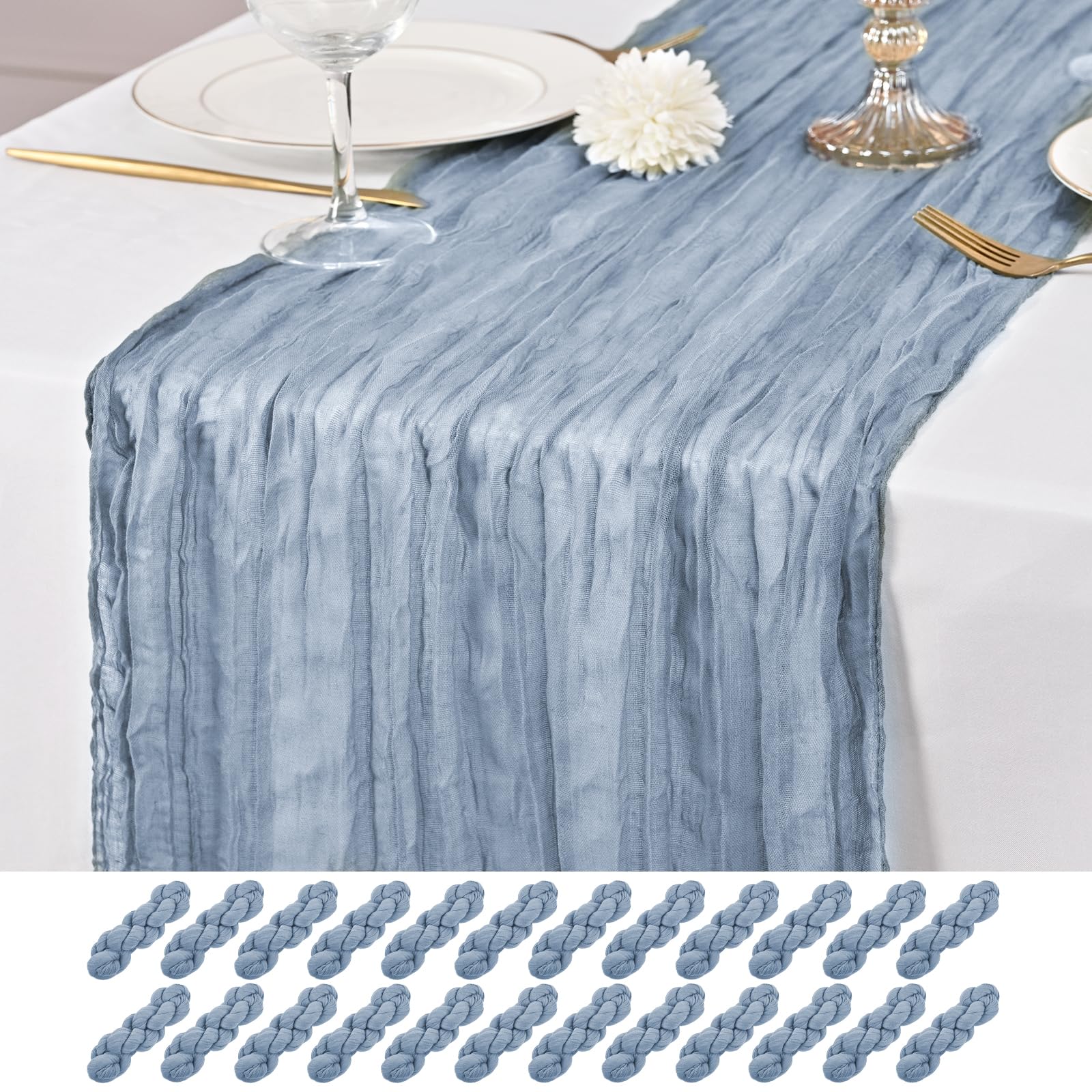 Rustic Gauze Cheesecloth Table Runner - Romantic Sheer Fabric