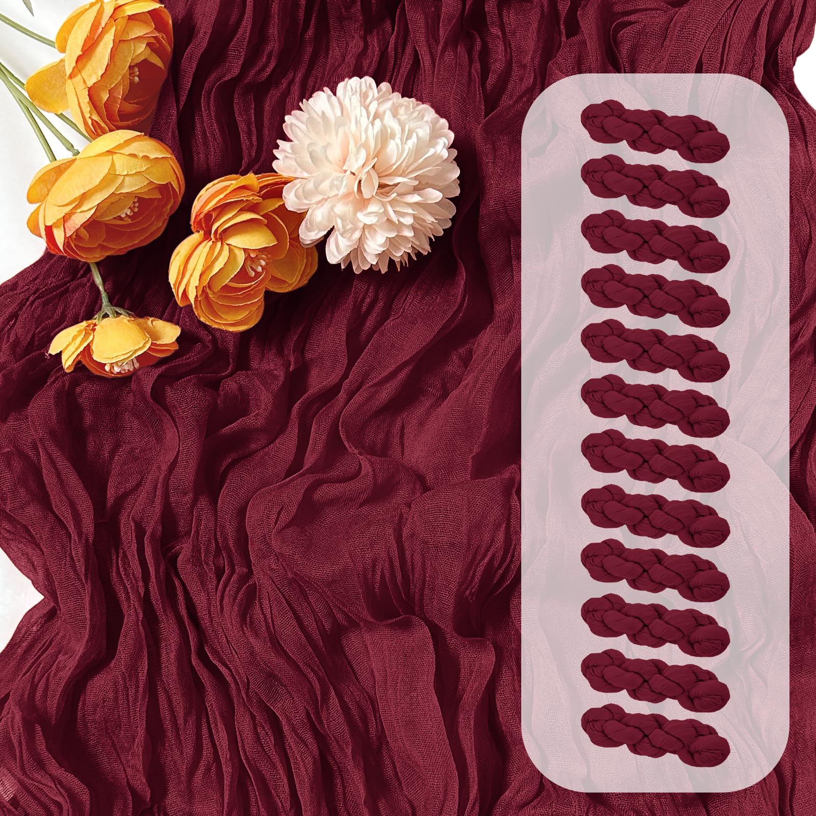 FANTEKE Cheesecloth Table Runner