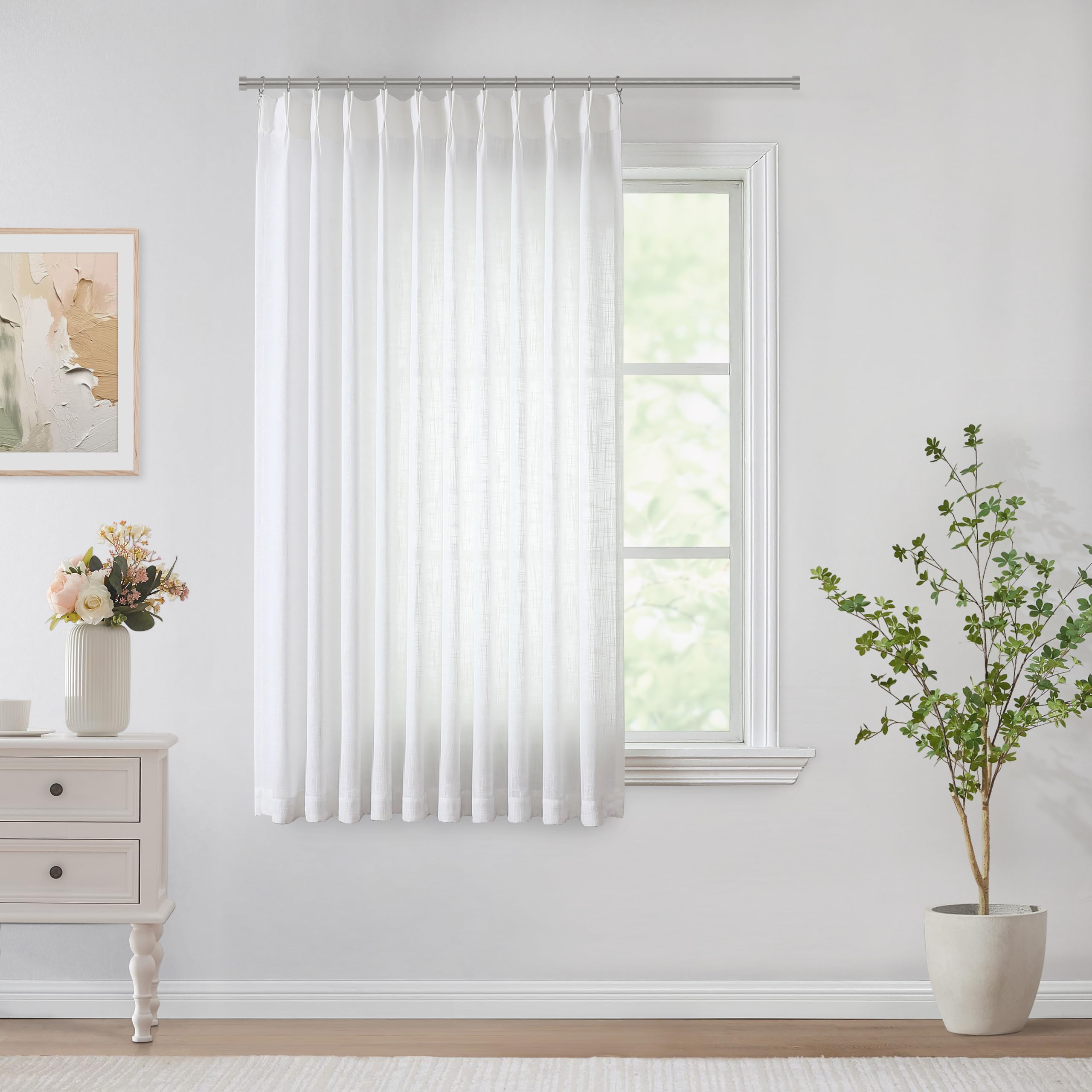 Vision Home Pinch Pleated Sheer Curtains