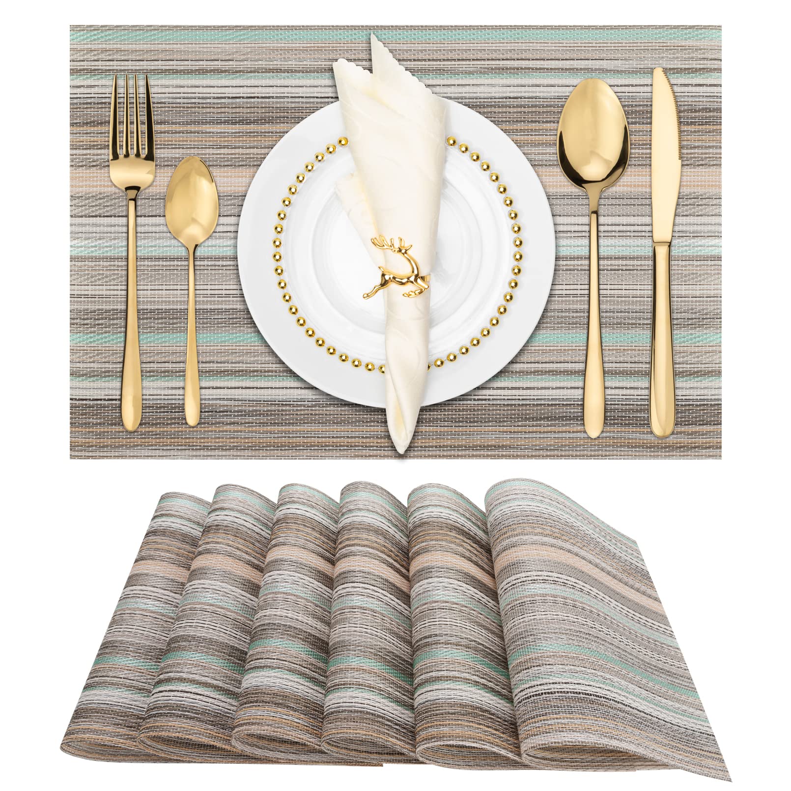 Winknowl Woven Vinyl Placemats Set of 8