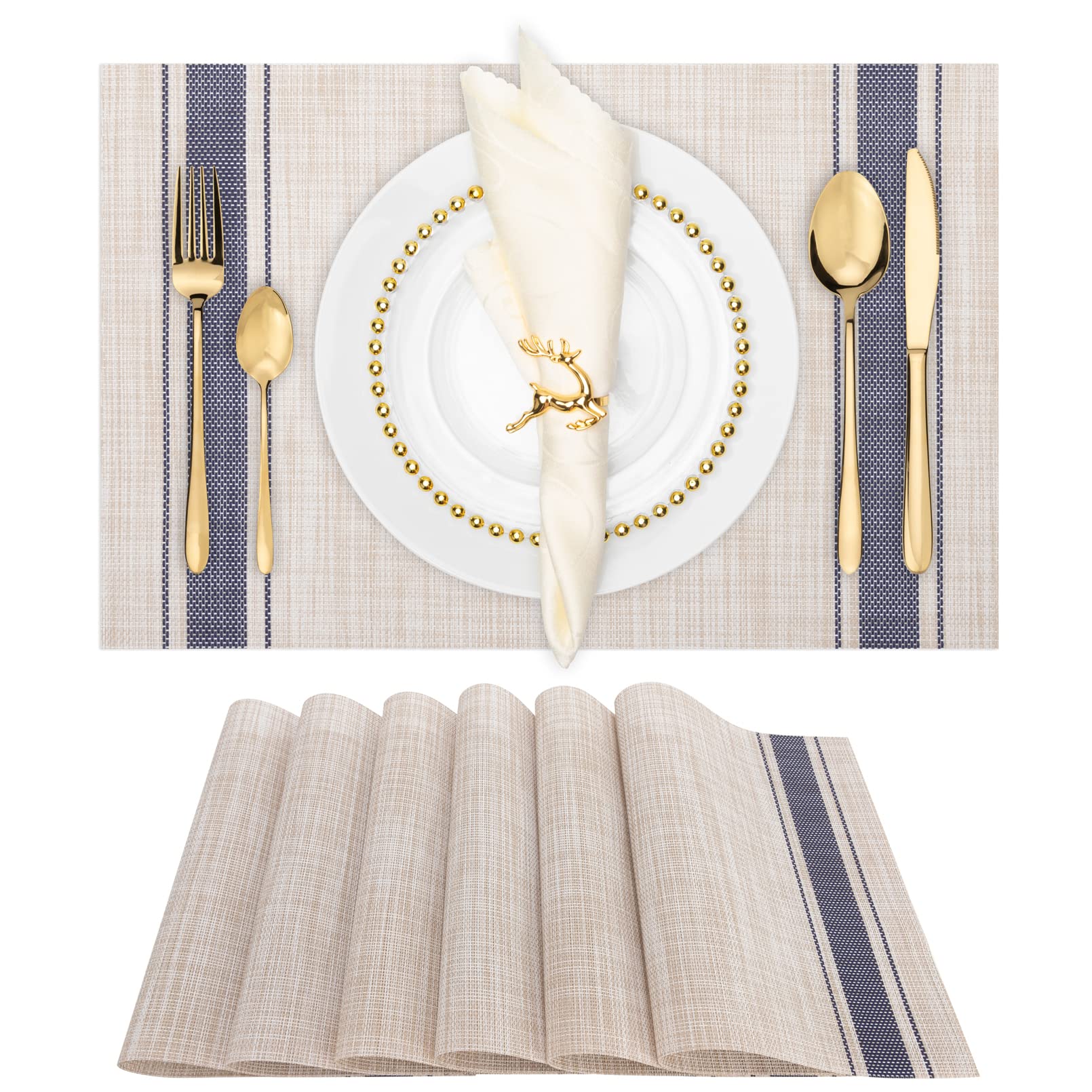 Winknowl Woven Vinyl Placemats Set of 8