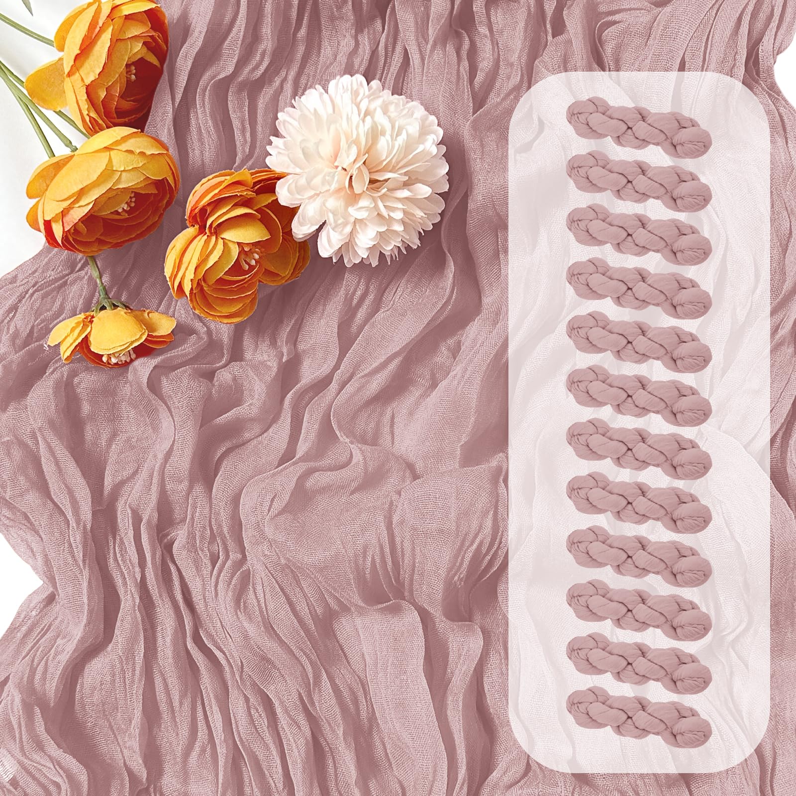 FANTEKE Cheesecloth Table Runner