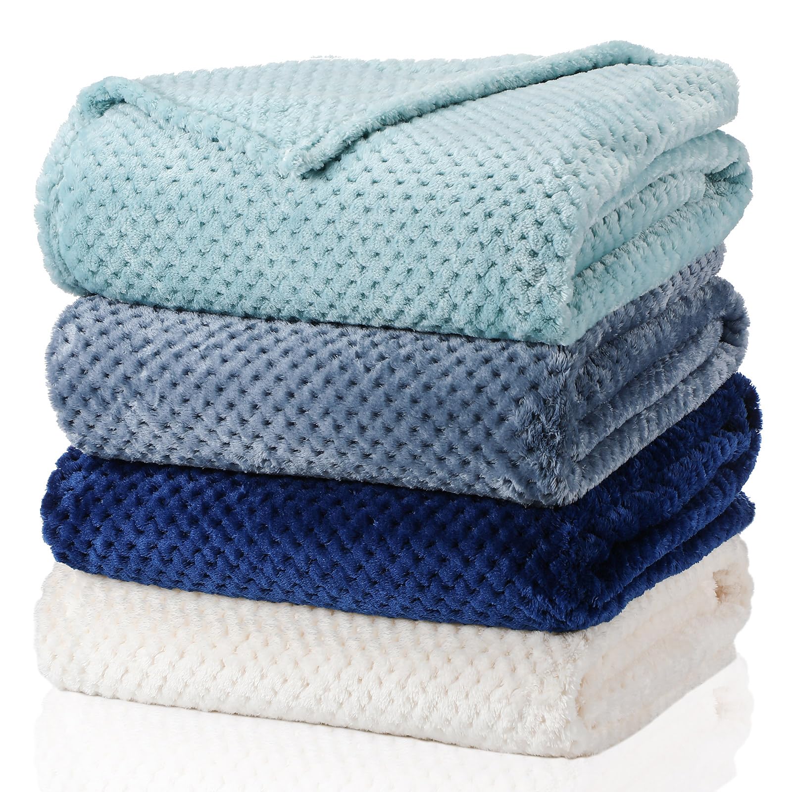 Newwiee Flannel Fleece Throw Blanket Set of 4