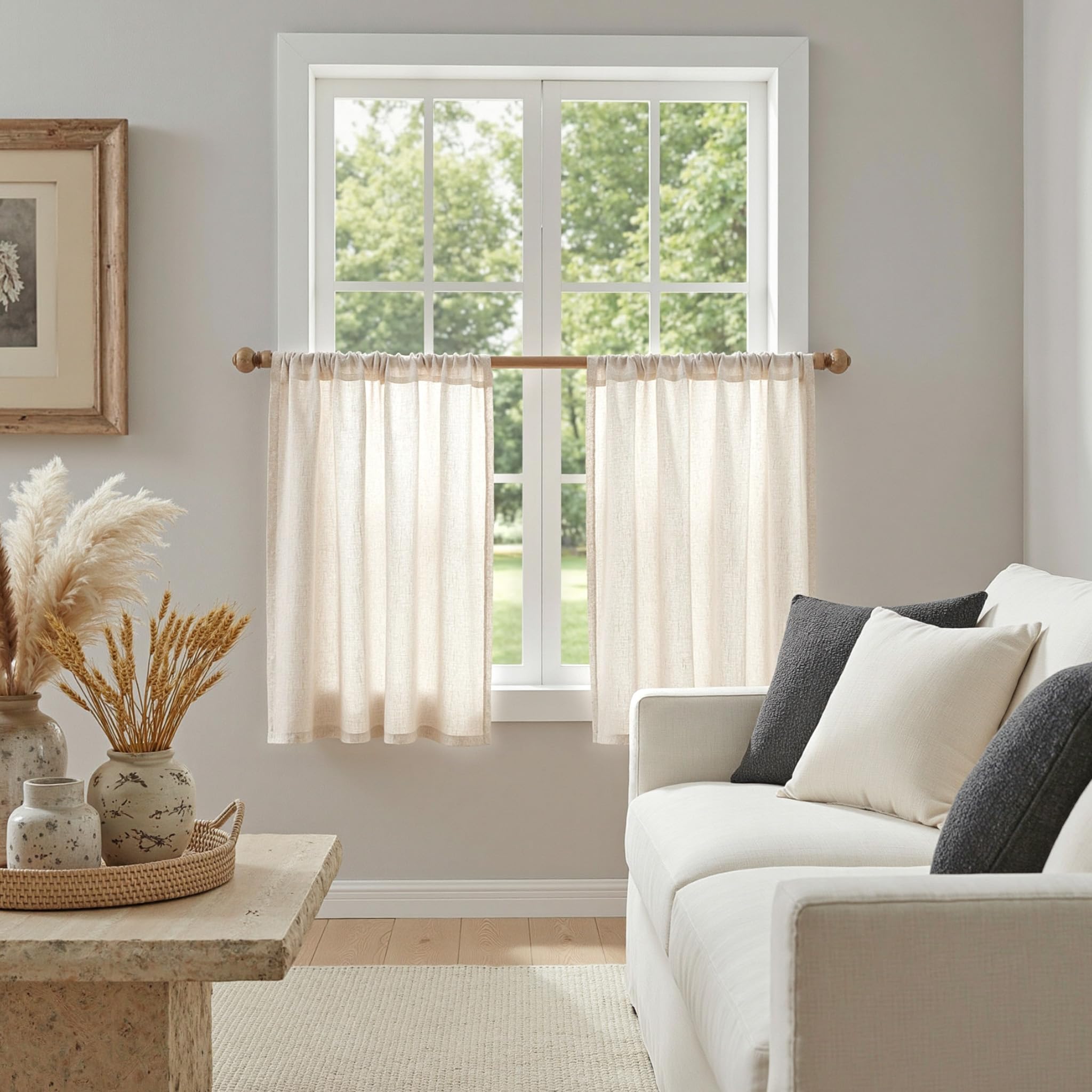 MYSKY HOME Semi Sheer Boho Curtains