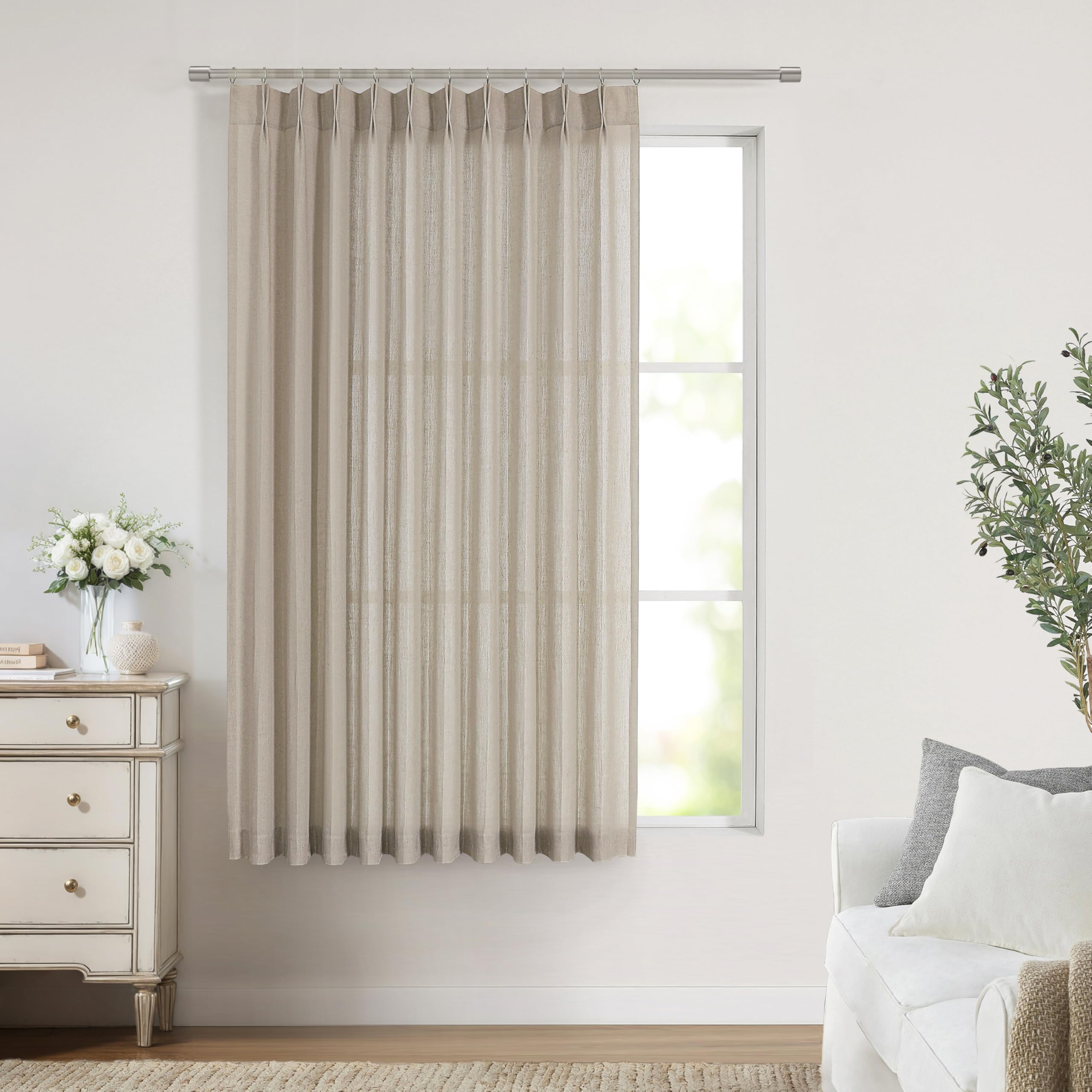 Vision Home Pinch Pleated Sheer Curtains