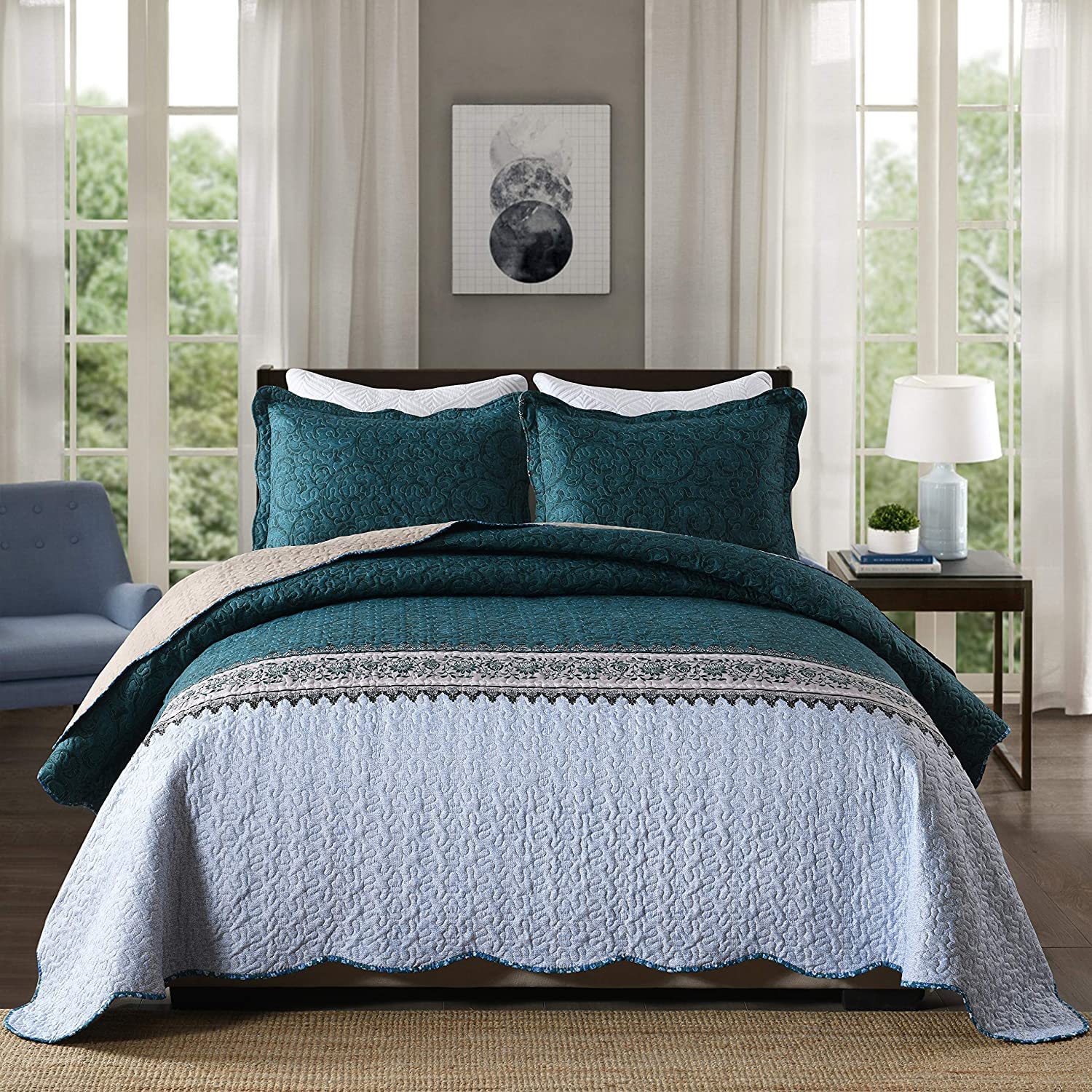 Travan Floral Quilt Set 3-Piece