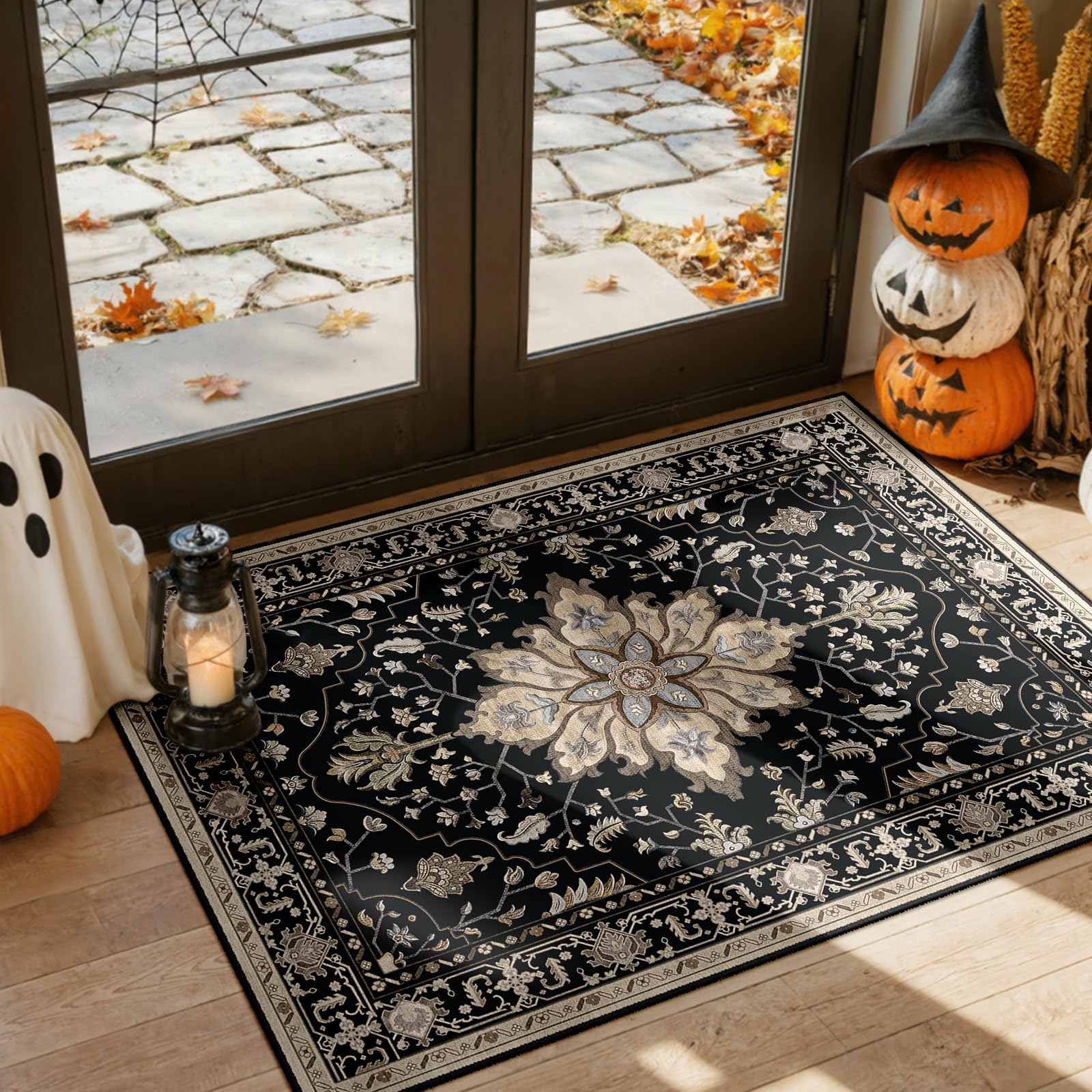 RELEANY Washable Floral Area Rug