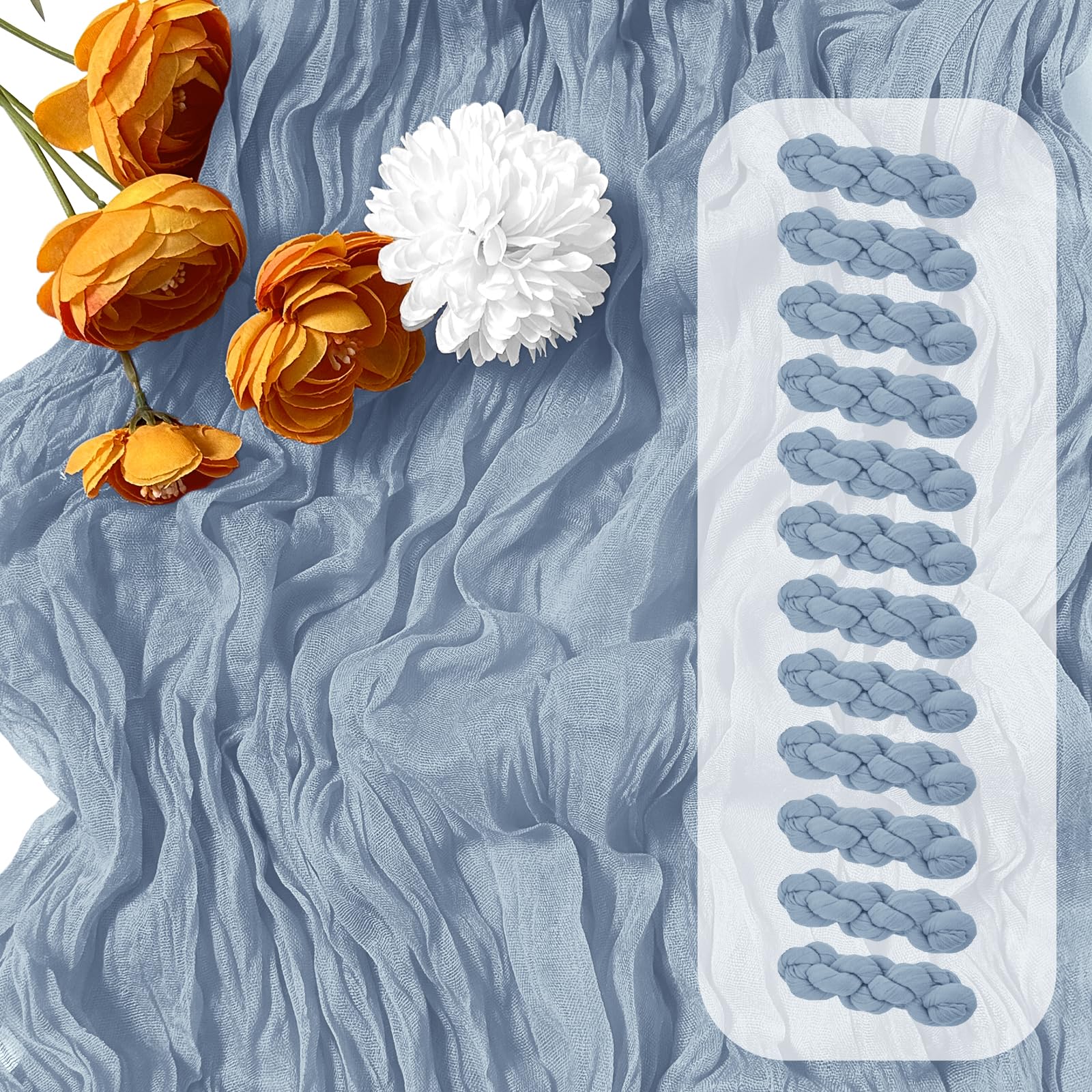 FANTEKE Cheesecloth Table Runner