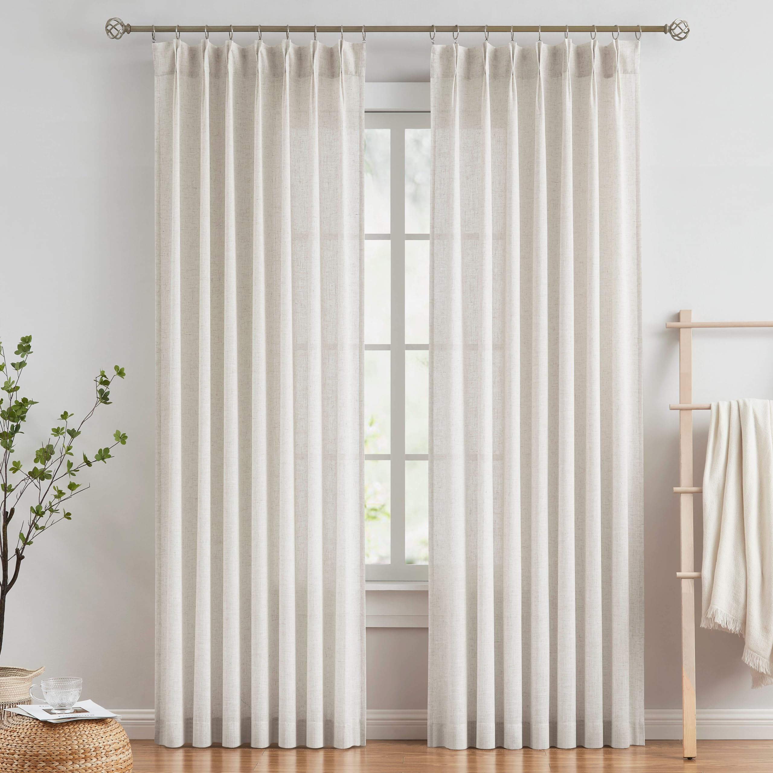 Vision Home Pinch Pleated Sheer Curtains