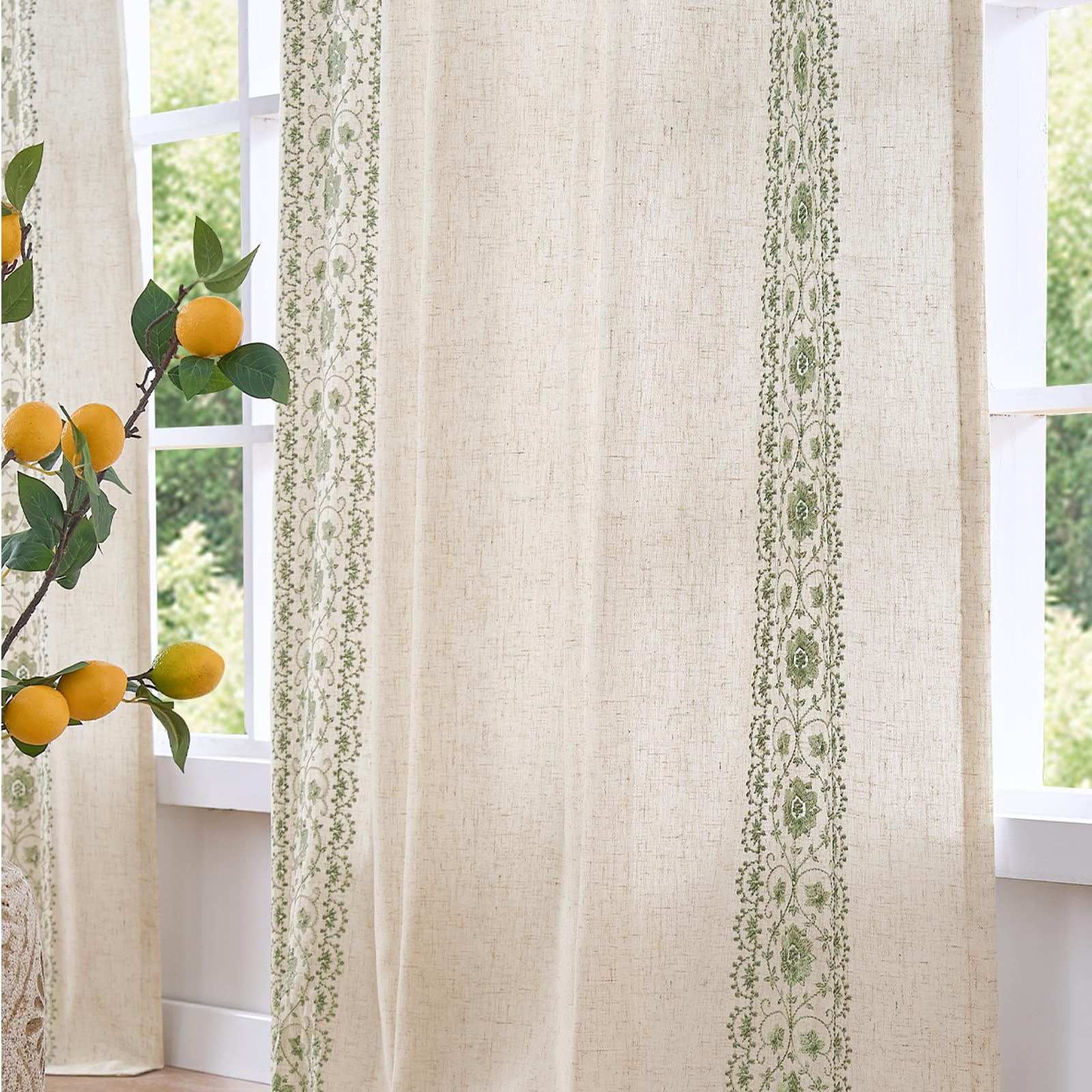 jinchan Embroidered Boho Curtains