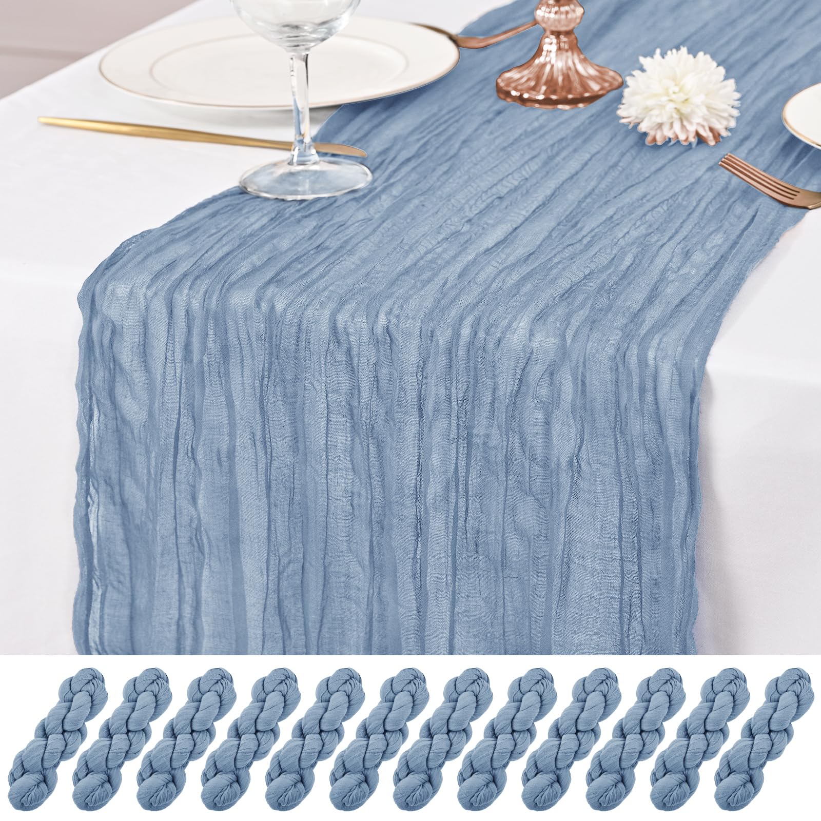 Rustic Gauze Cheesecloth Table Runner - Romantic Sheer Fabric