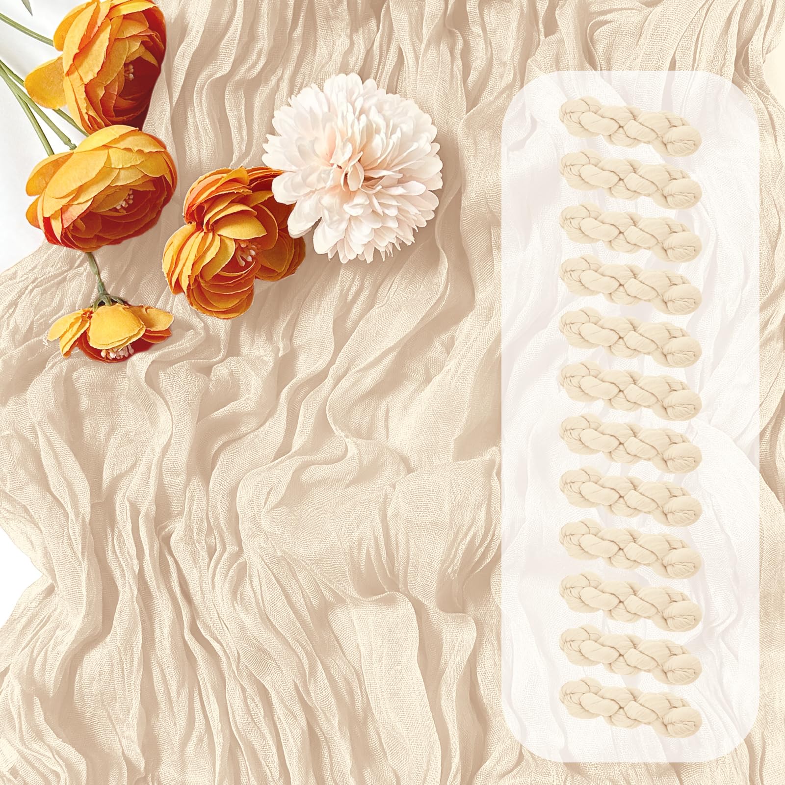 FANTEKE Cheesecloth Table Runner