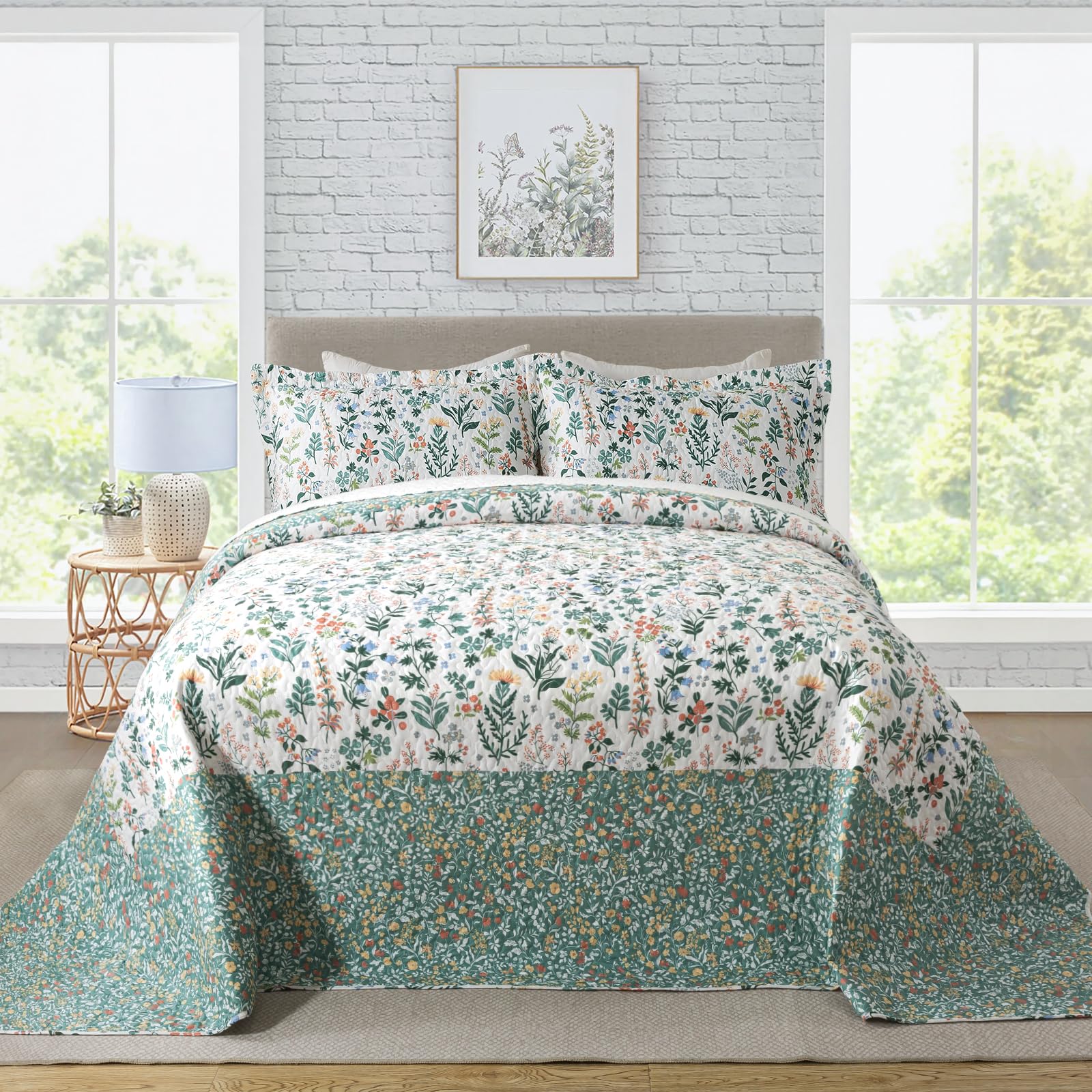 Travan Floral Quilt Set 3-Piece