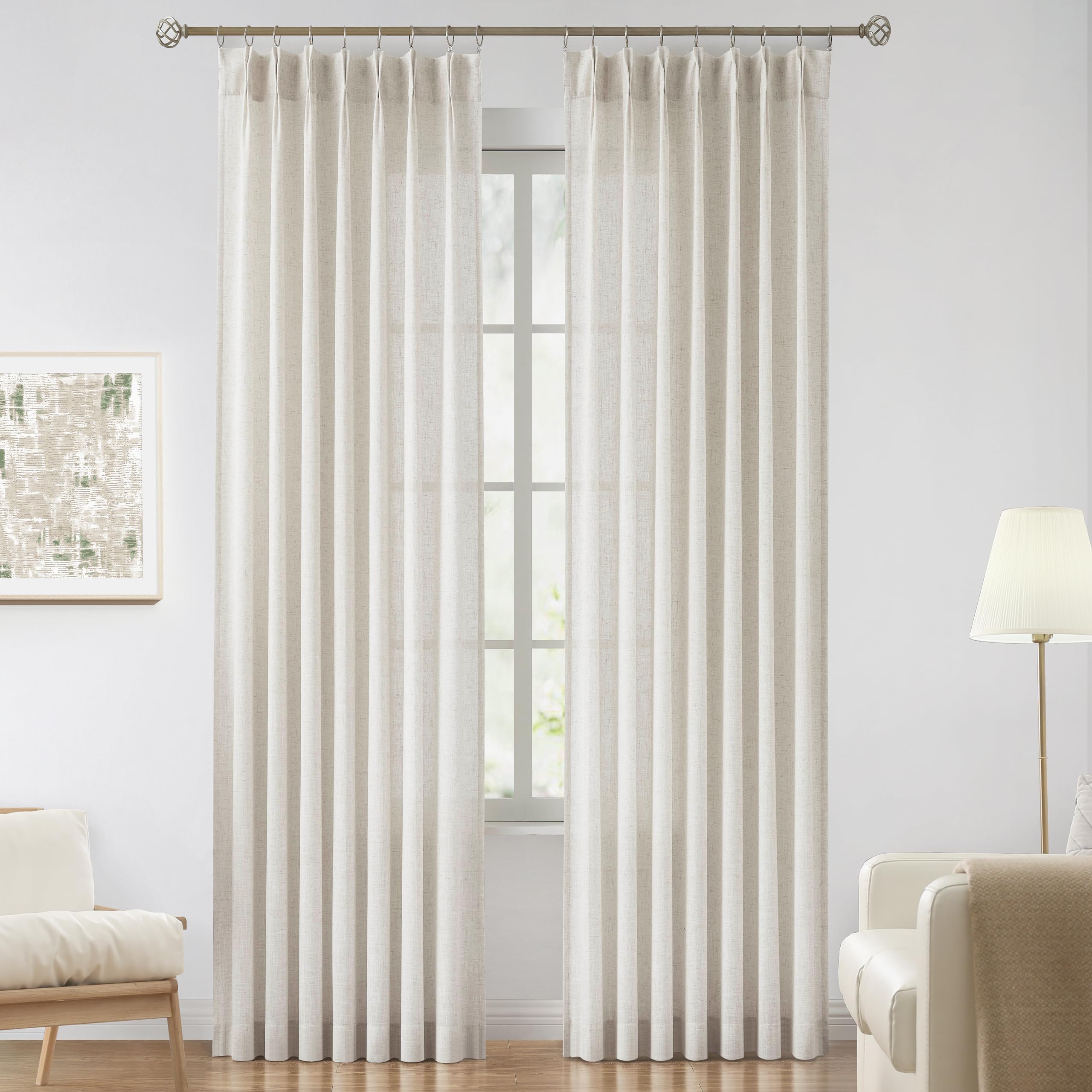 Vision Home Pinch Pleated Sheer Curtains