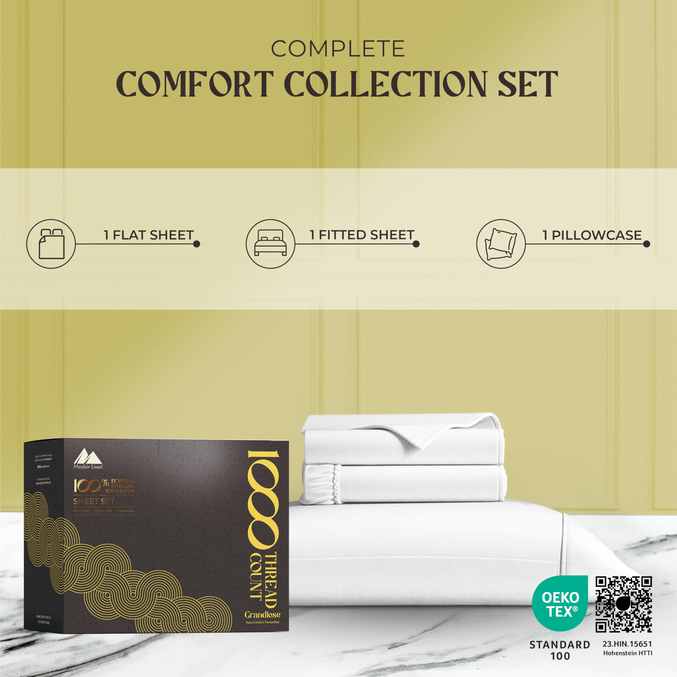 Mayfair Linen 1000 Thread Count Cotton Sheet Set - Parent