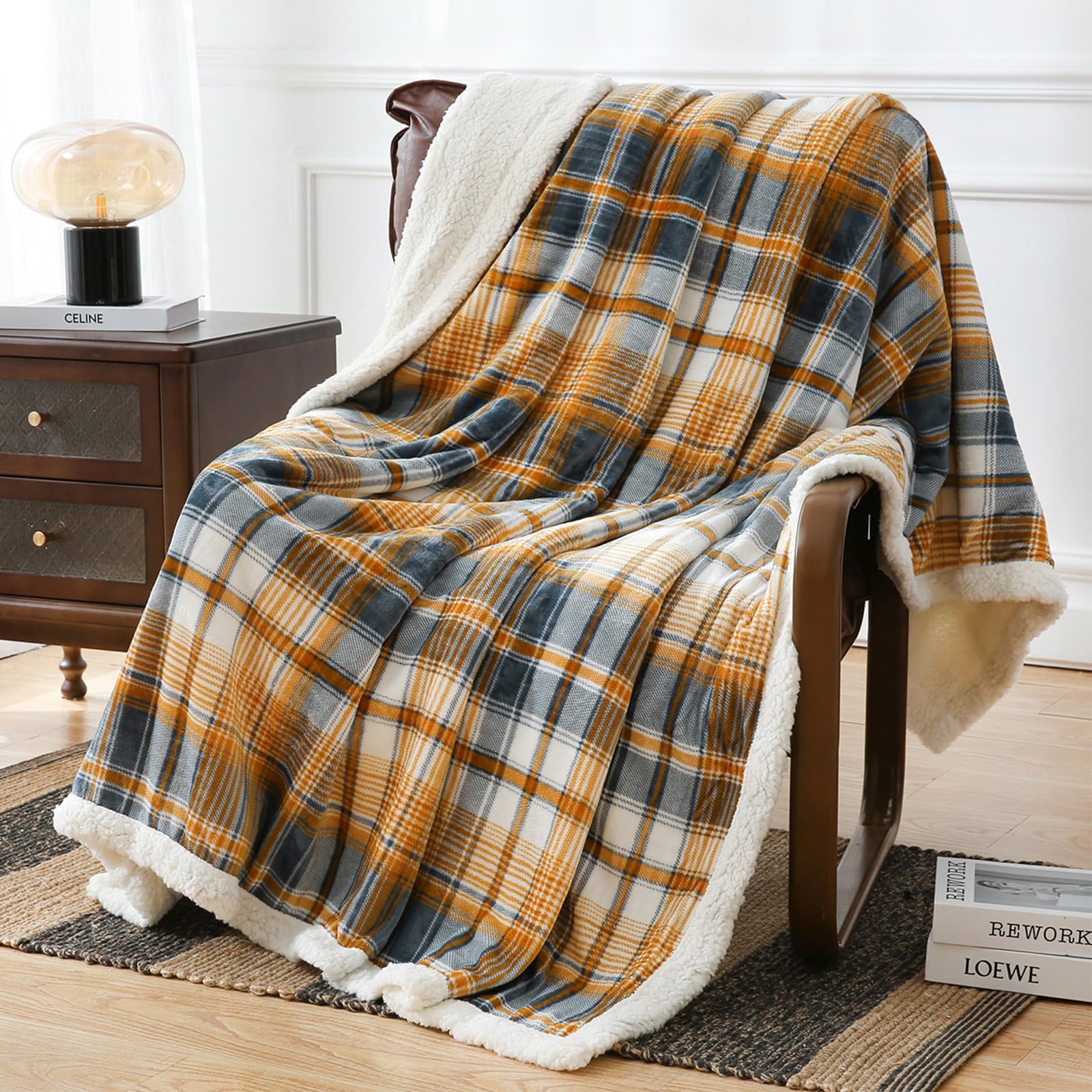 PU MEI Sherpa Fleece Throw Blanket