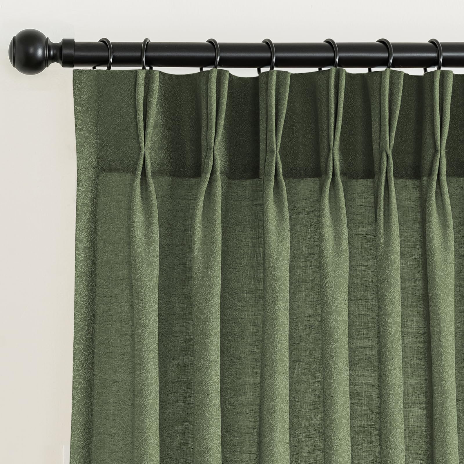 Turquoize Pleated Linen Curtains 2 Panels