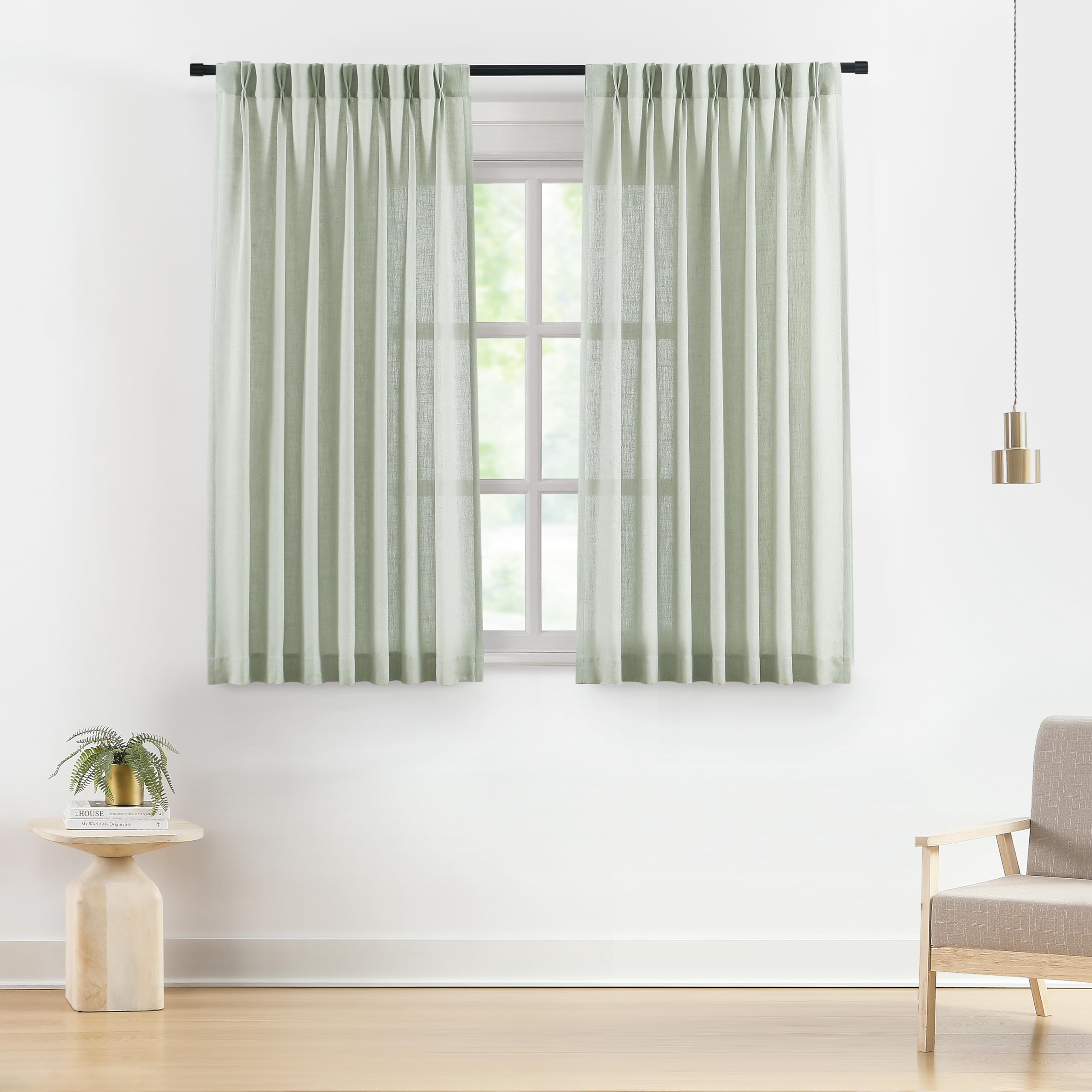 Vision Home Pinch Pleated Sheer Curtains