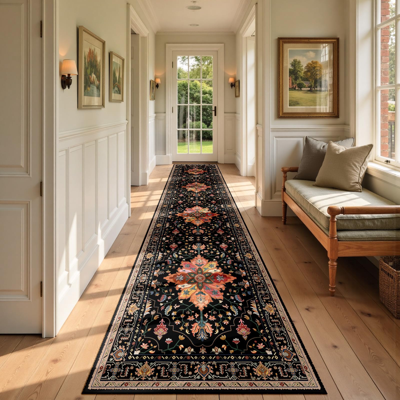 RELEANY Washable Floral Area Rug