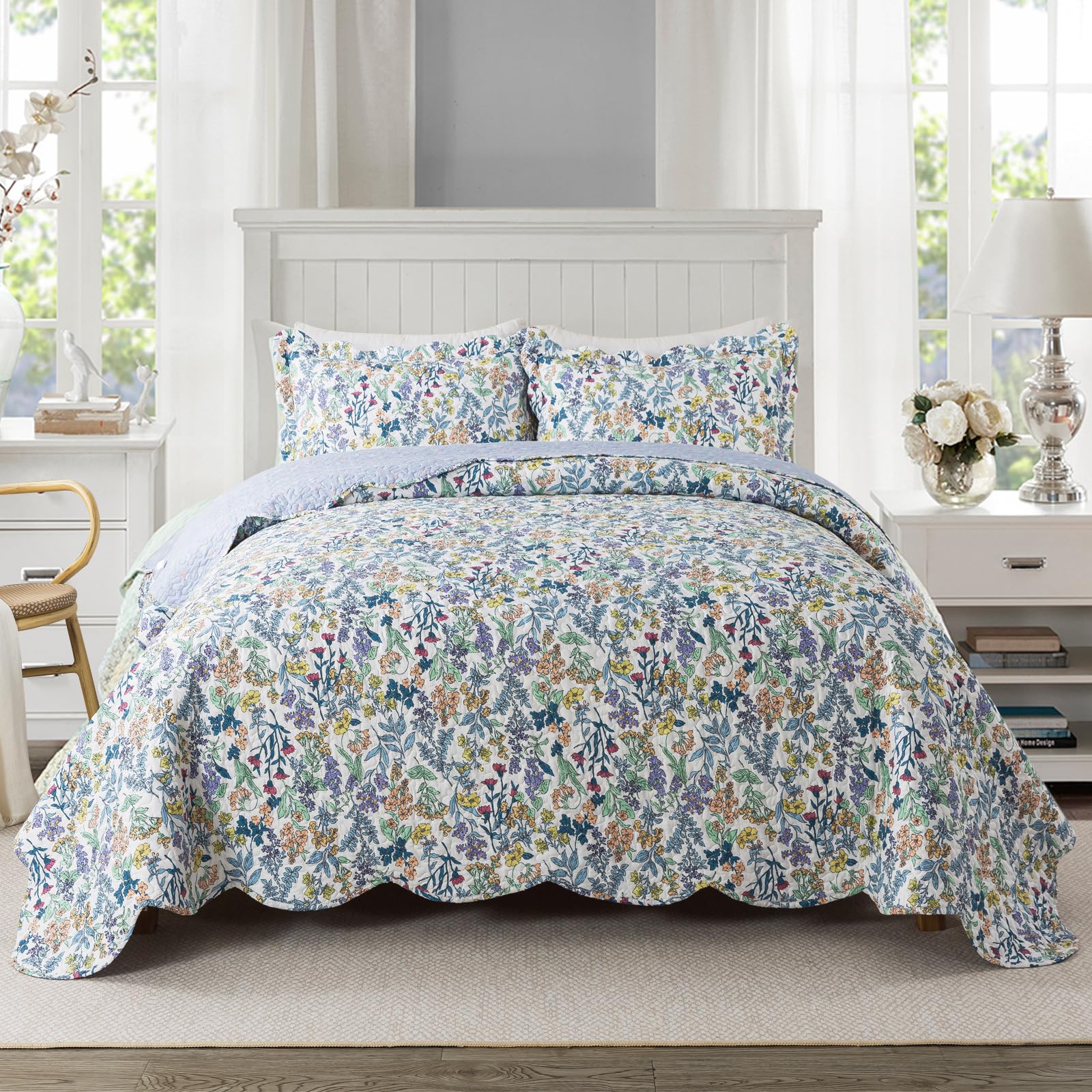 Travan Floral Quilt Set 3-Piece