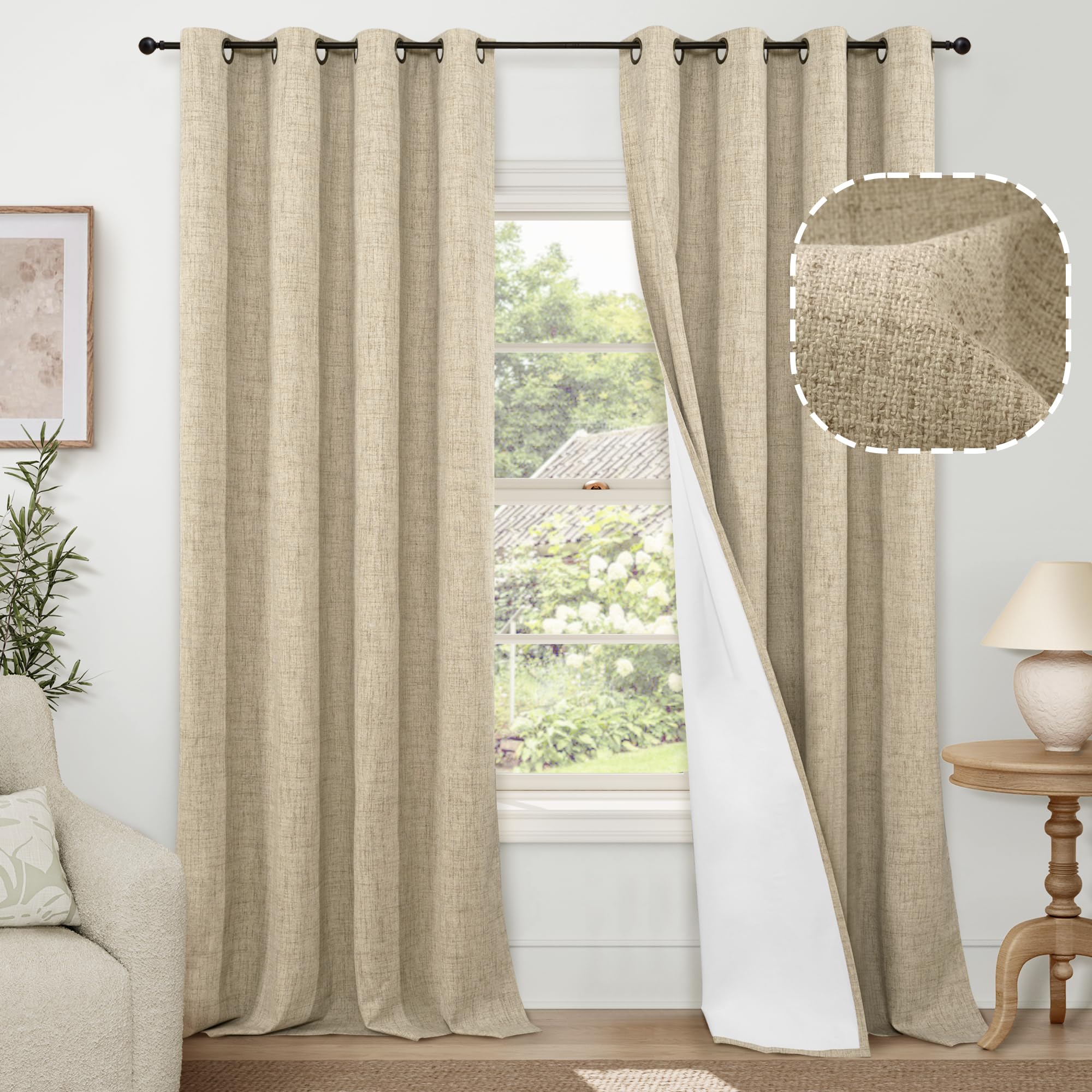 Lajode Textured Linen Blackout Curtains