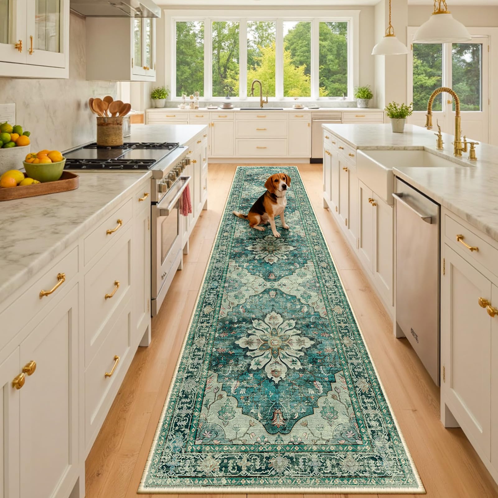 RELEANY Washable Floral Area Rug