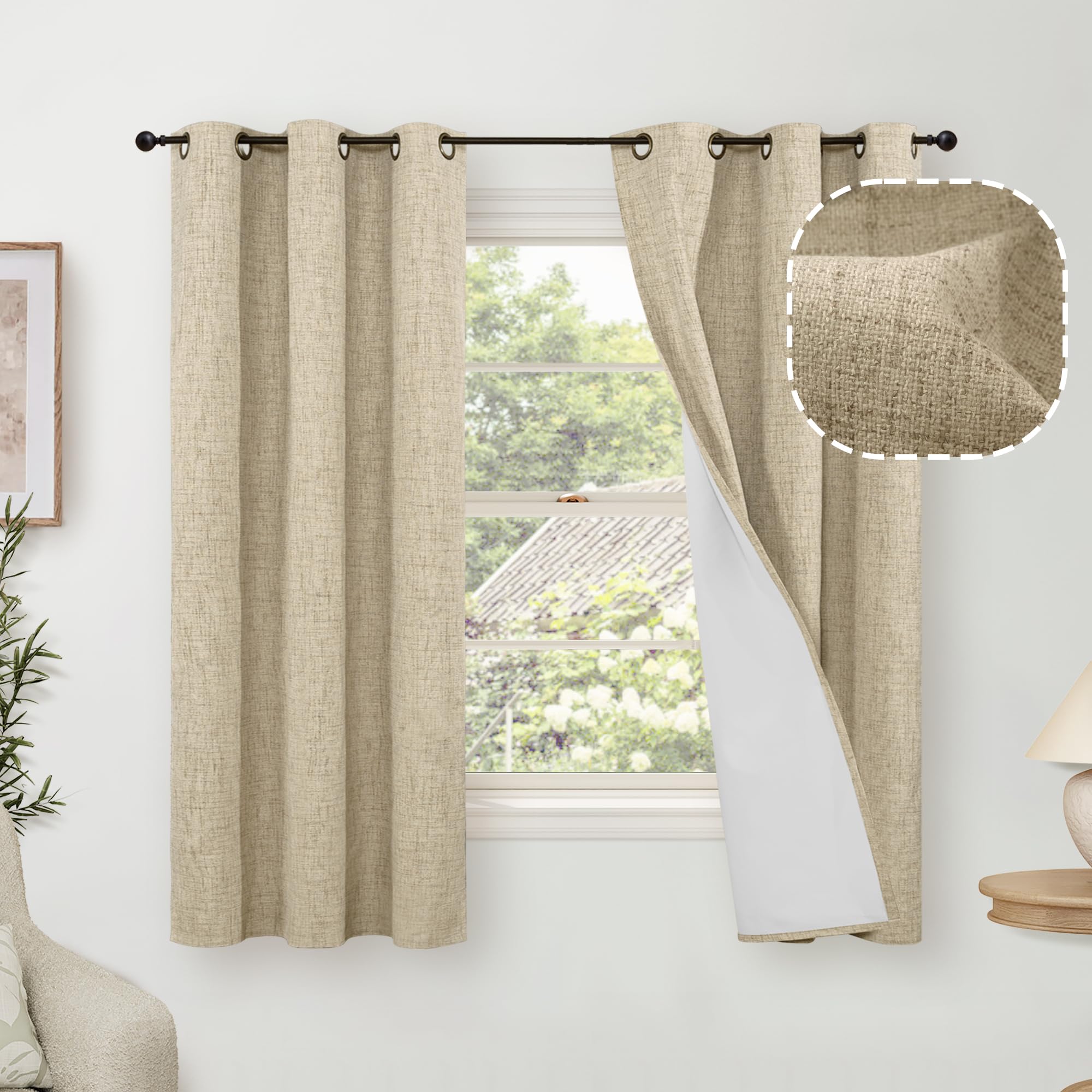 Lajode Textured Linen Blackout Curtains