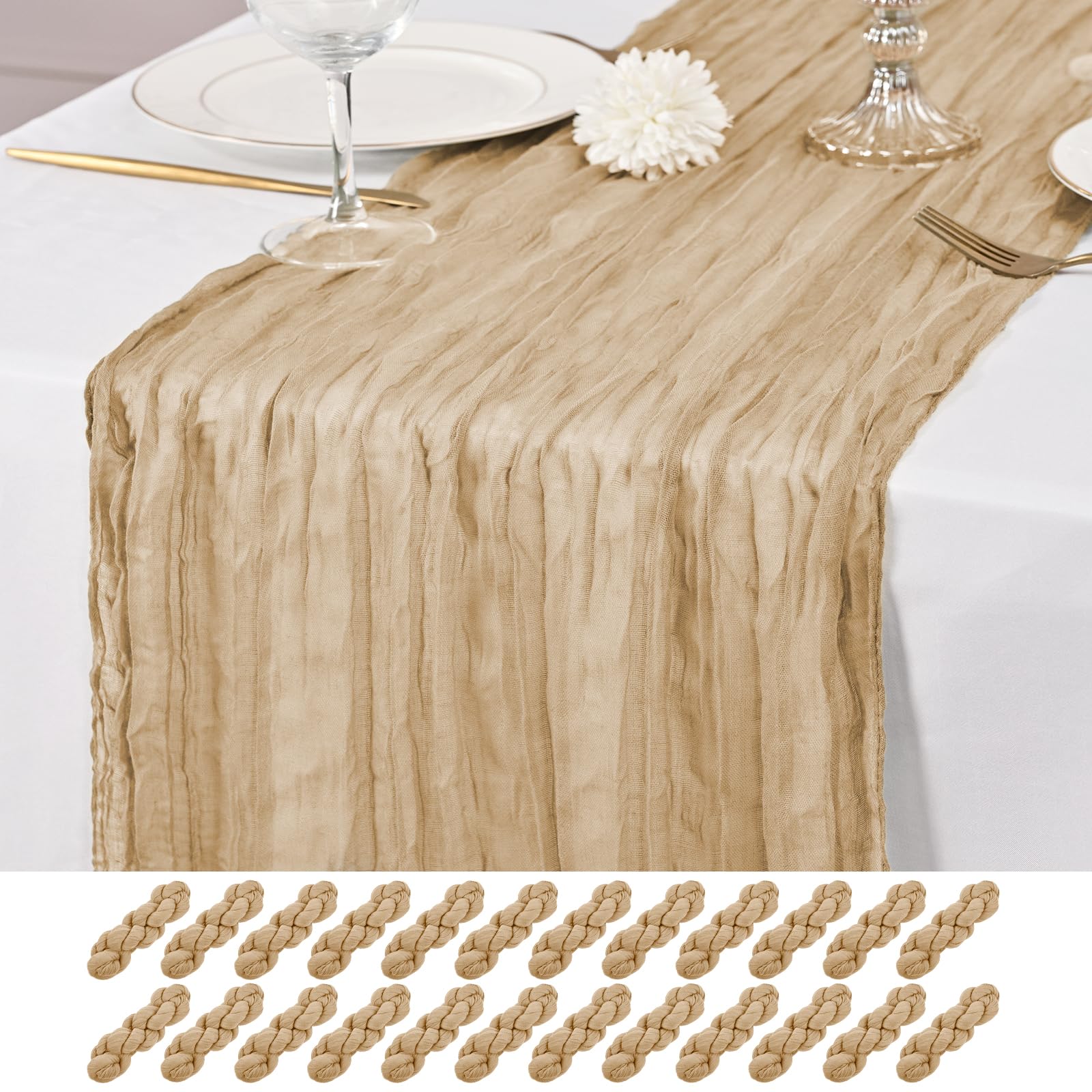 Rustic Gauze Cheesecloth Table Runner - Romantic Sheer Fabric
