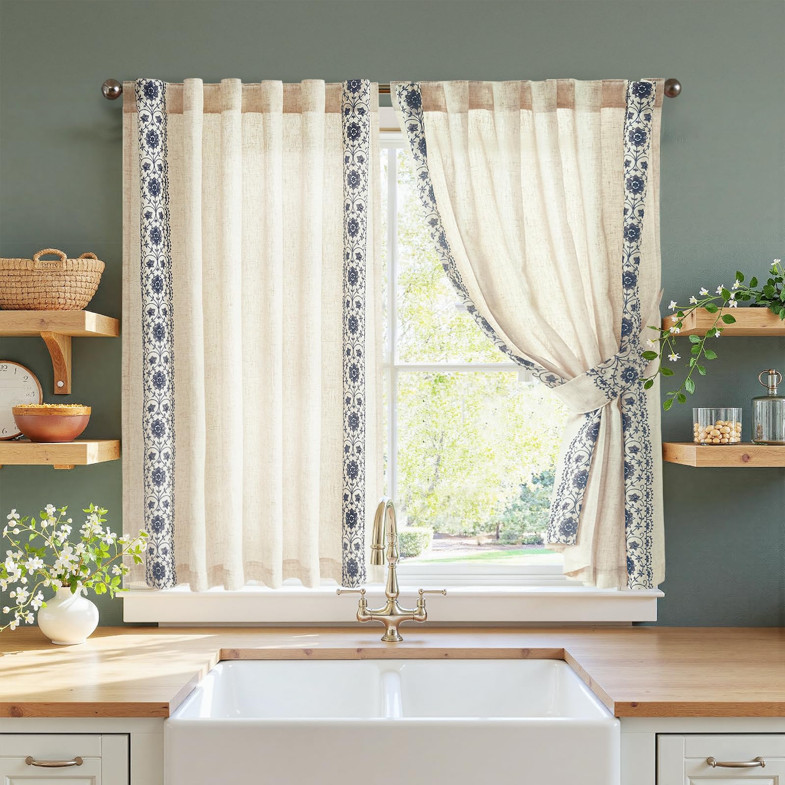 jinchan Embroidered Boho Curtains