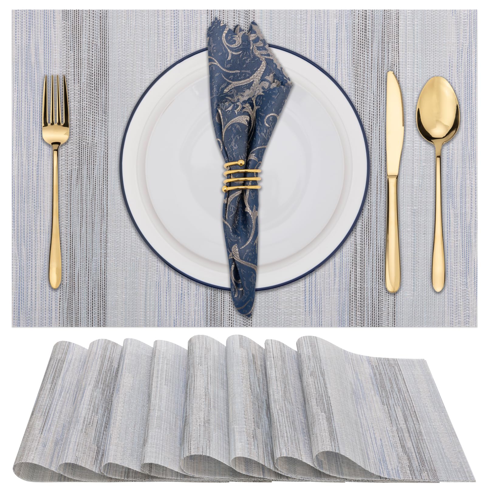 Winknowl Woven Vinyl Placemats Set of 8