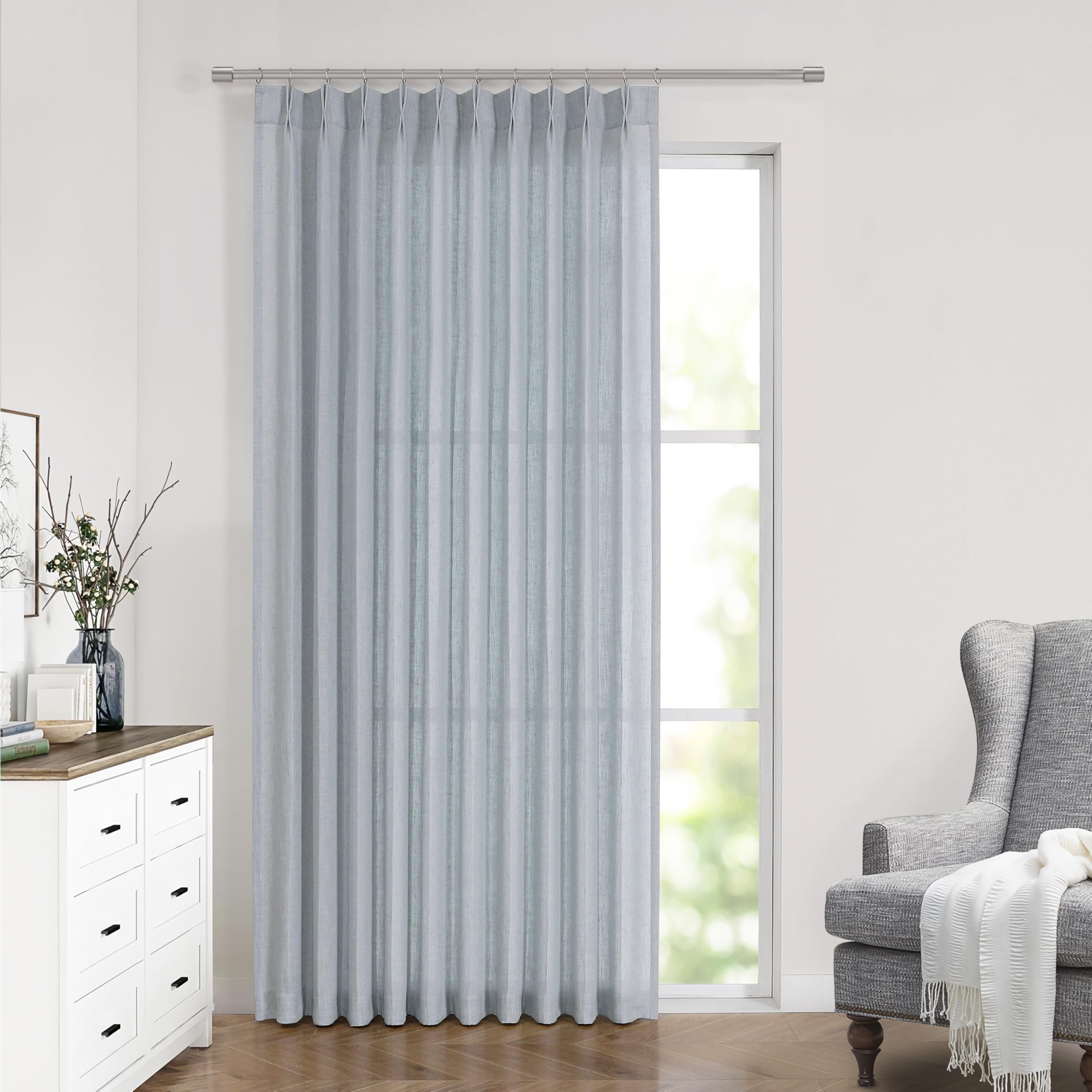 Vision Home Pinch Pleated Sheer Curtains