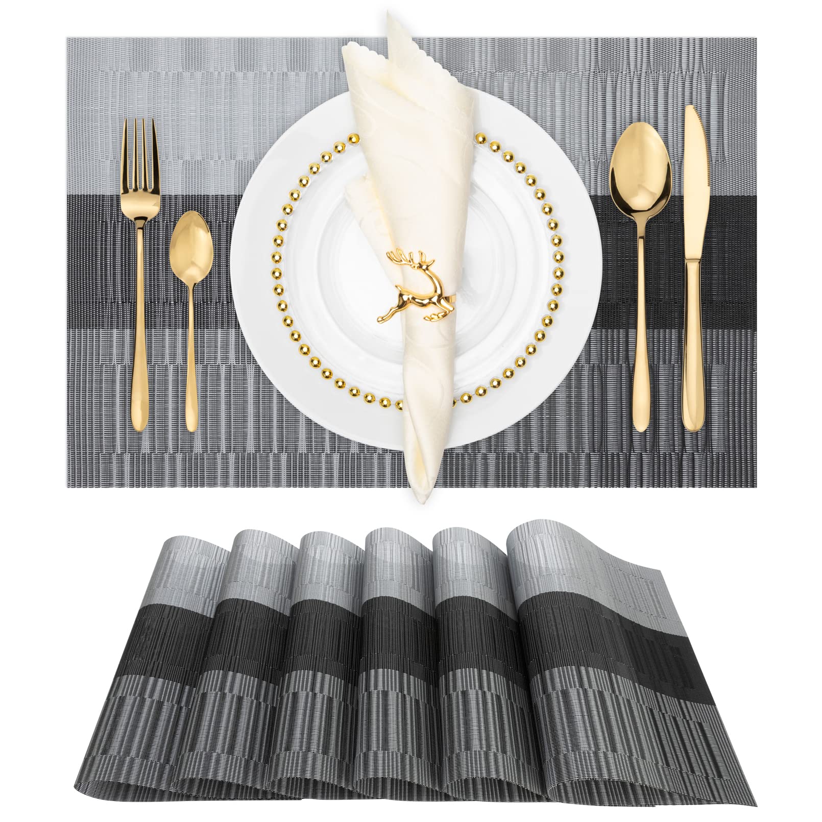 Winknowl Woven Vinyl Placemats Set of 8