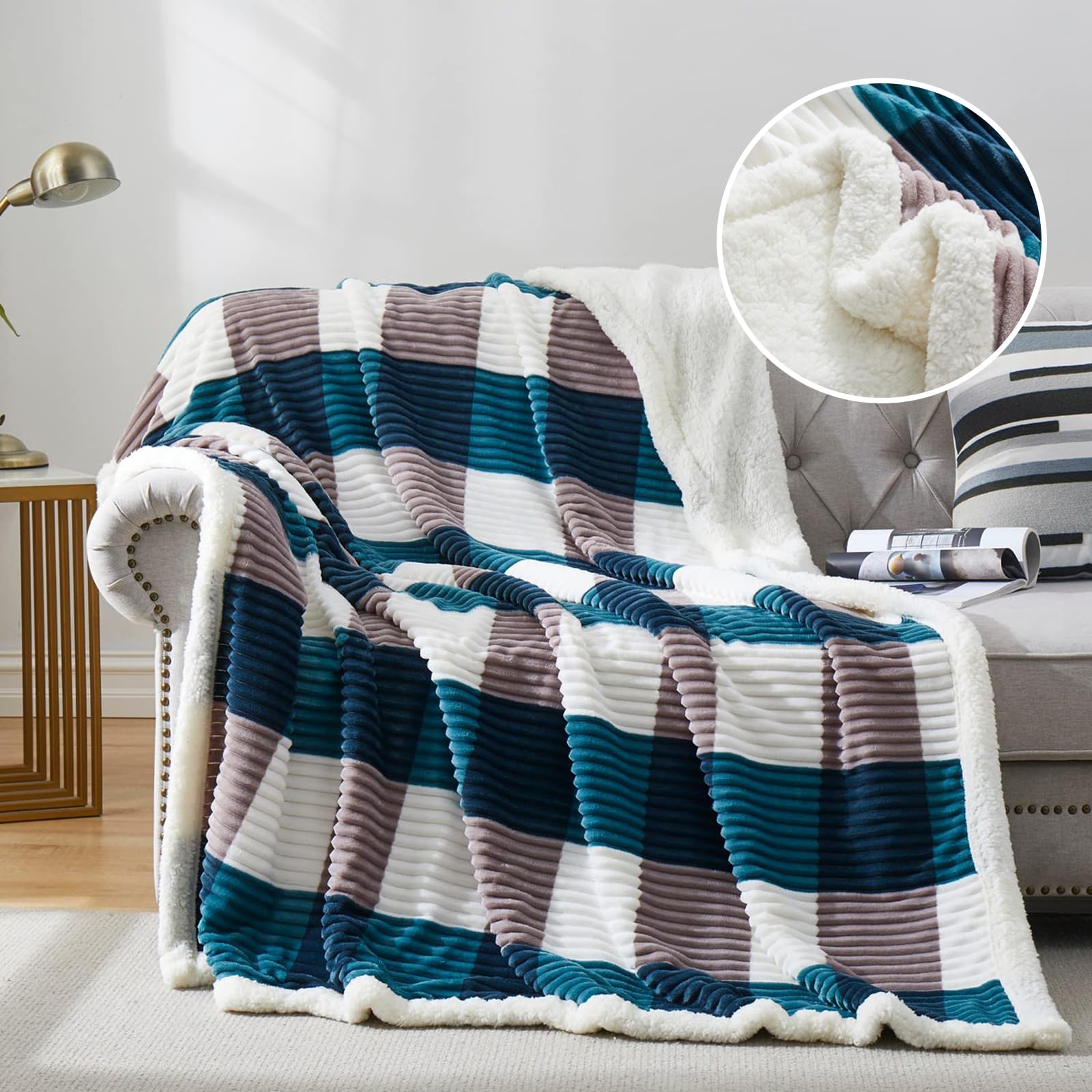 PU MEI Sherpa Fleece Throw Blanket