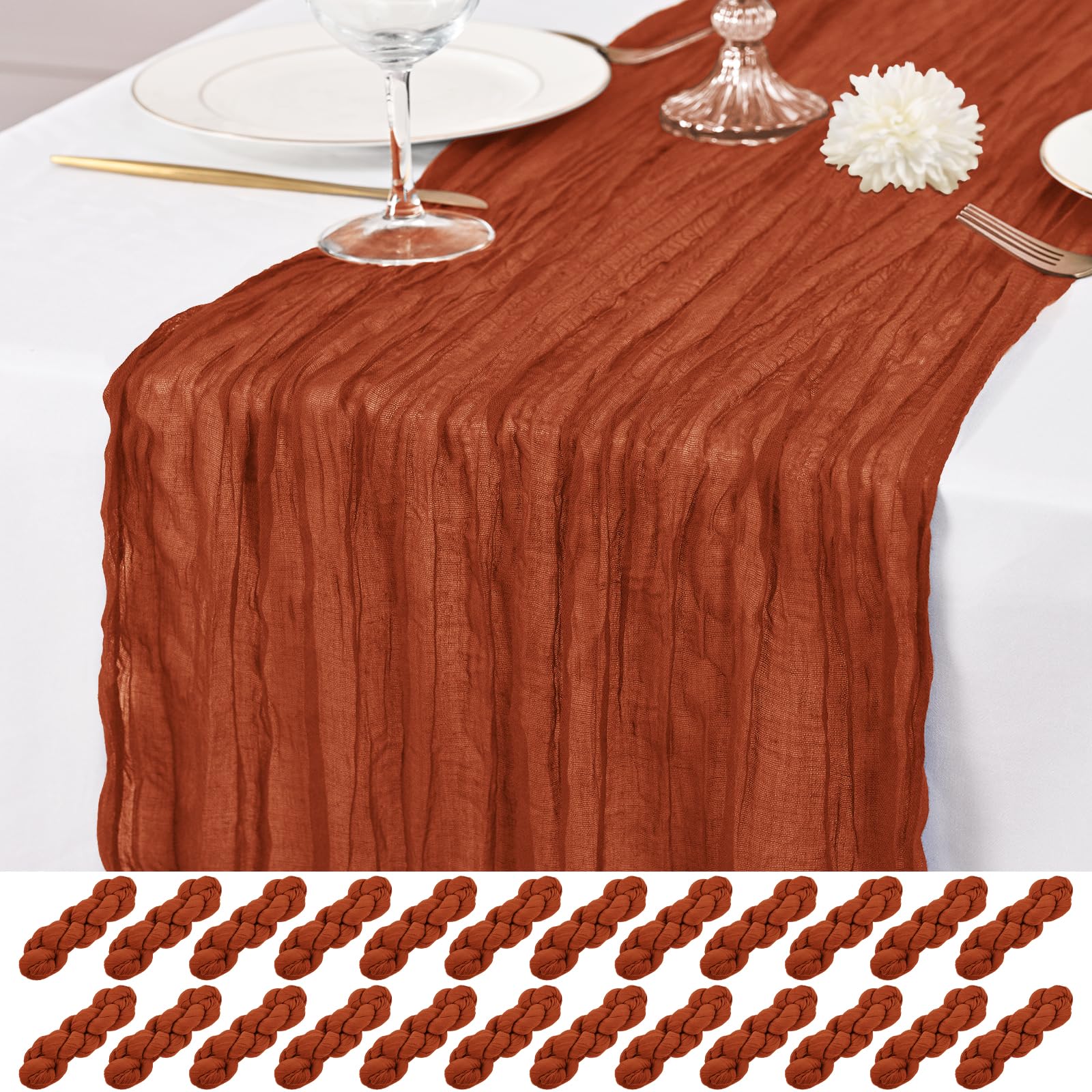 Rustic Gauze Cheesecloth Table Runner - Romantic Sheer Fabric