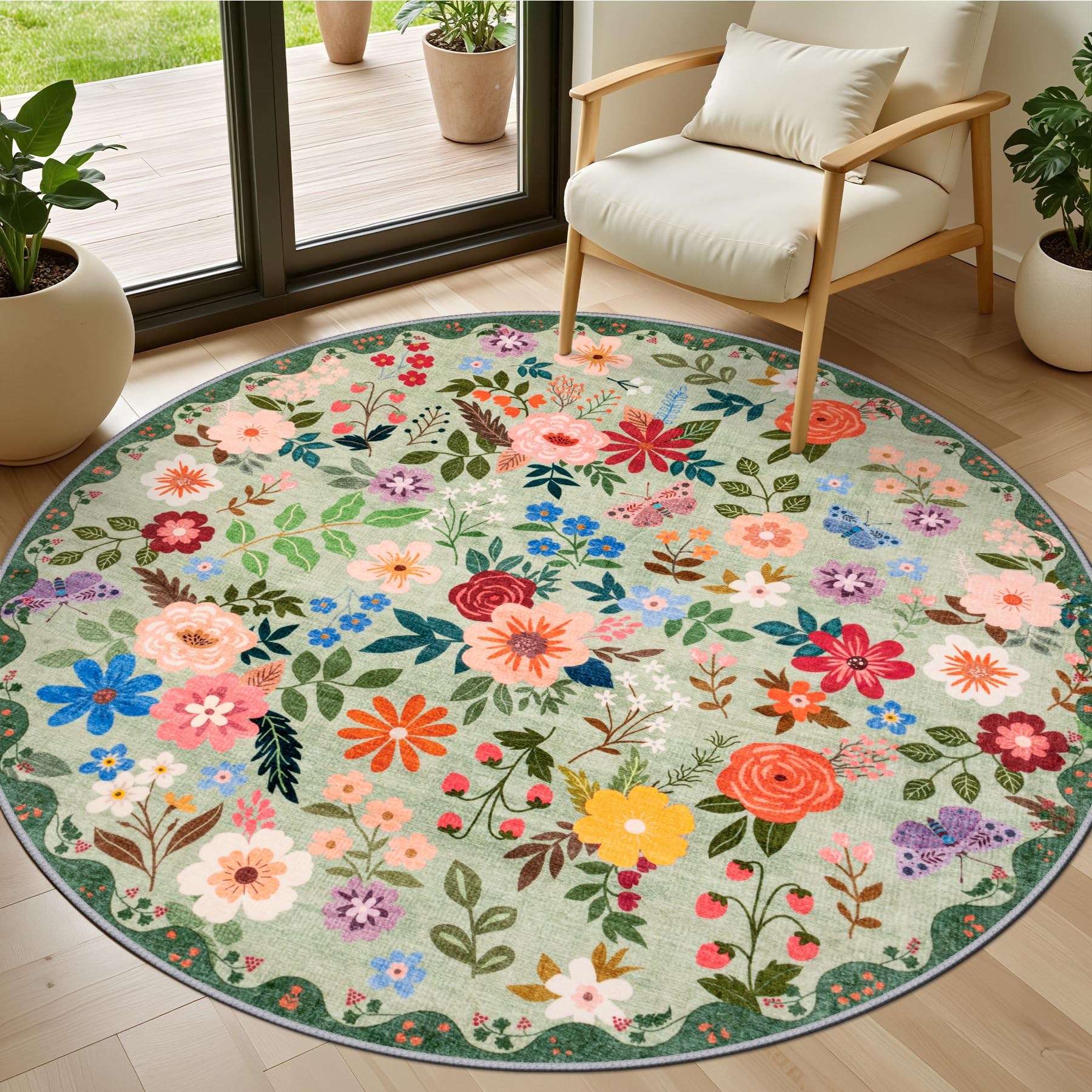 Vintage Boho Washable Area Rug