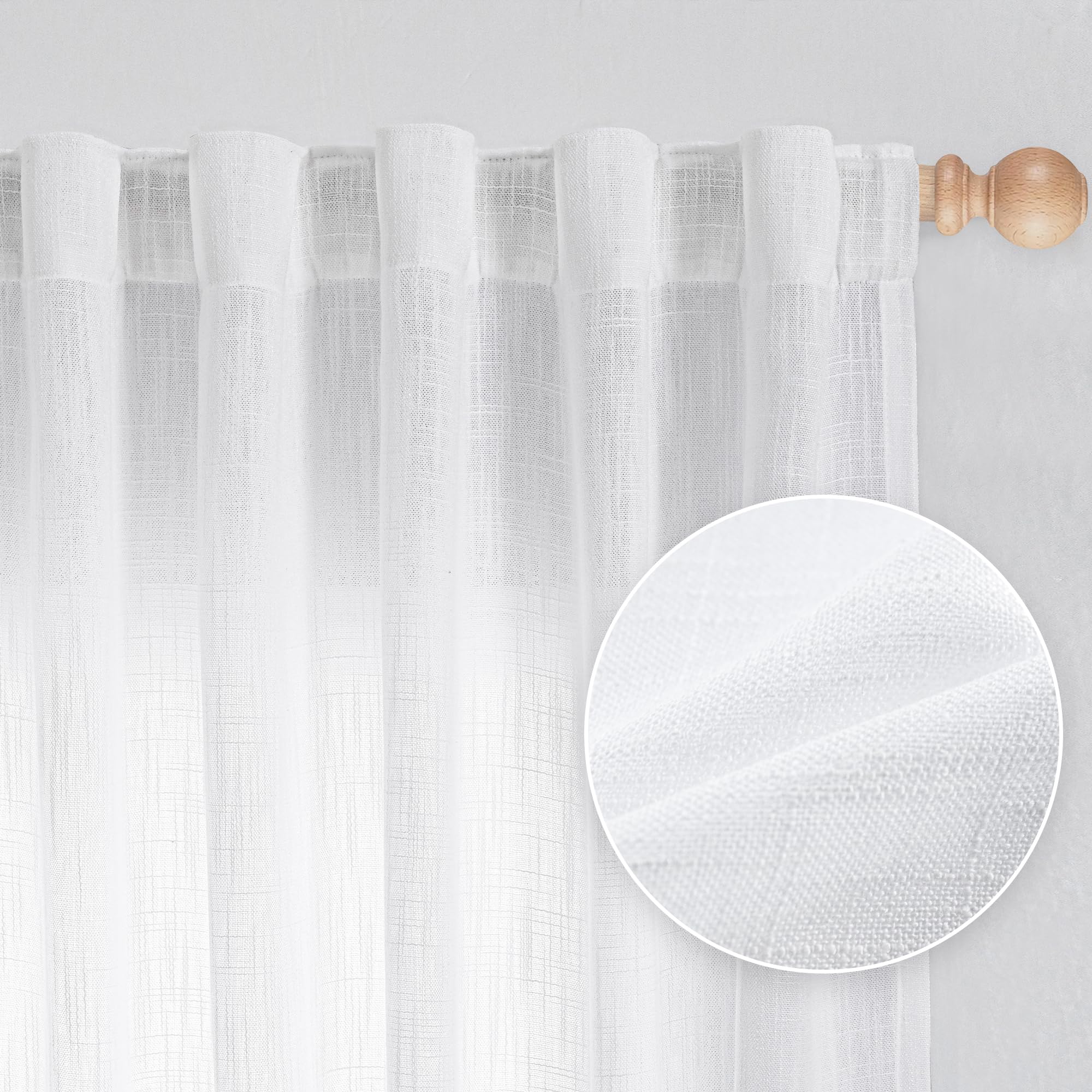 MYSKY HOME Semi Sheer Boho Curtains
