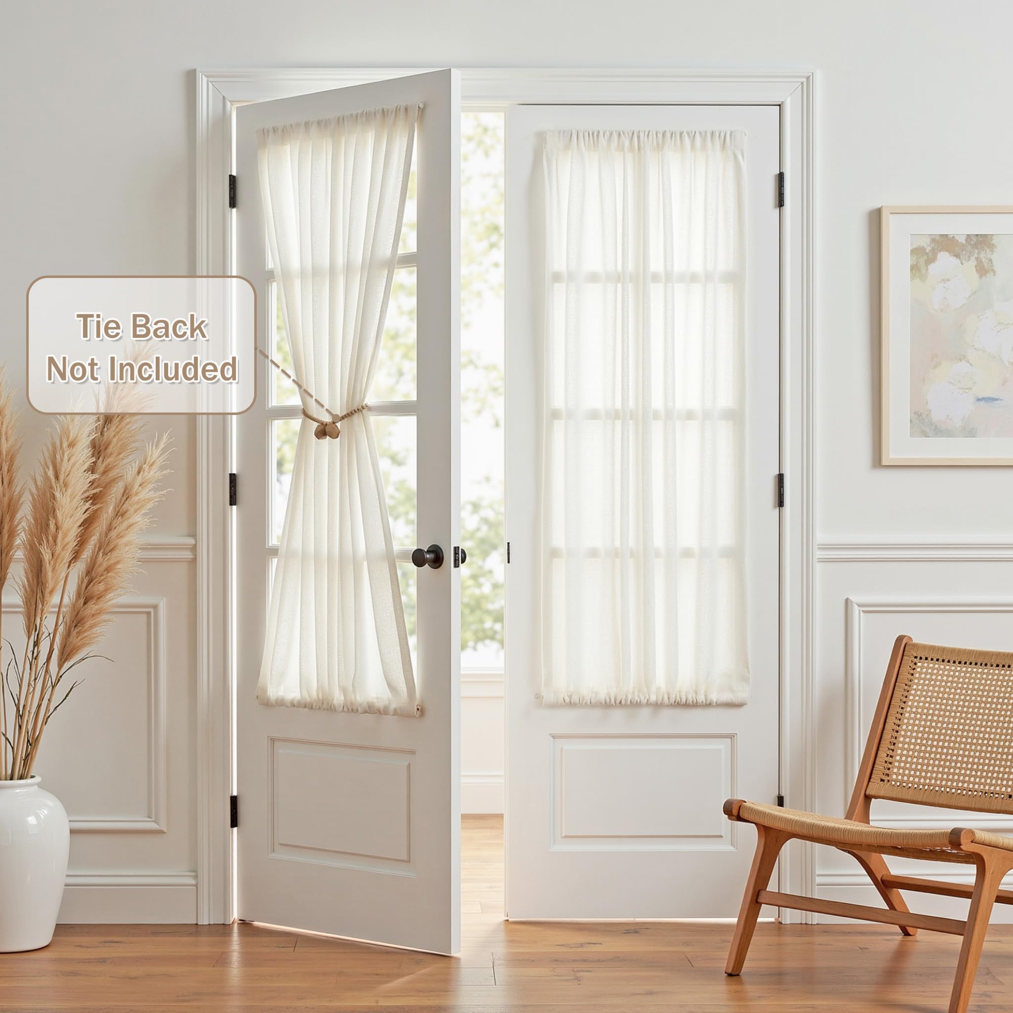 MYSKY HOME Semi Sheer Boho Curtains